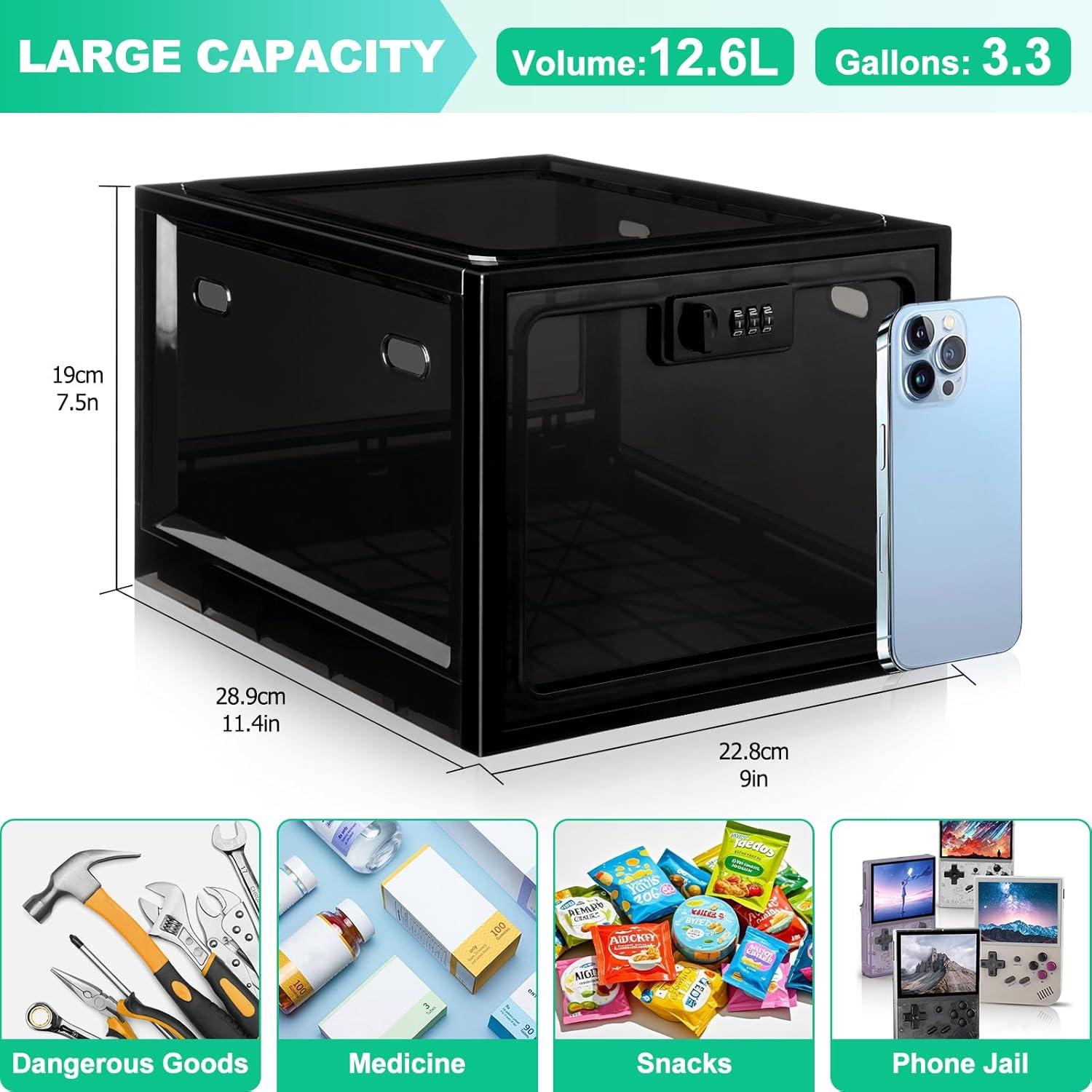 Caja de Seguridad para Medicamentos chefeggukk 12.6L Negra