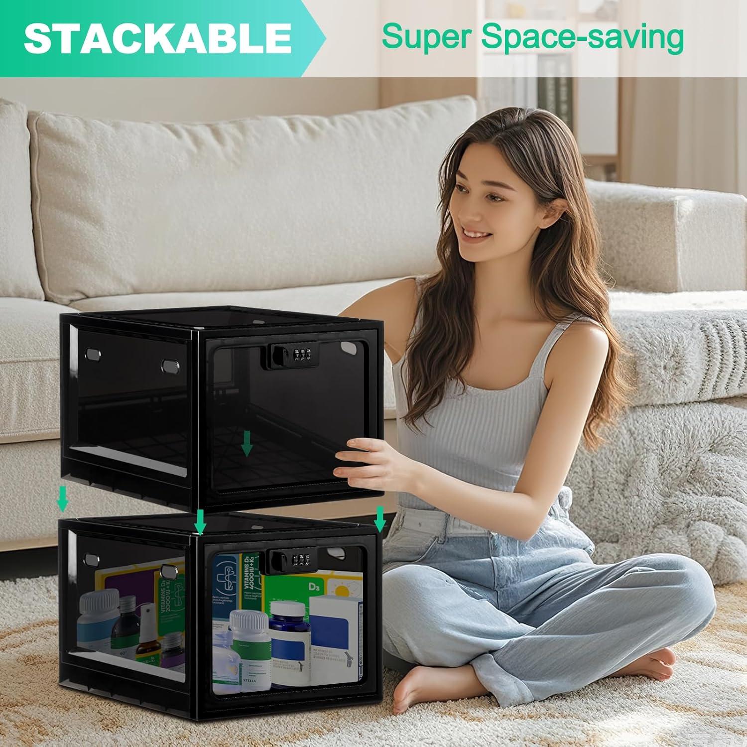 Caja de Seguridad para Medicamentos chefeggukk 12.6L Negra