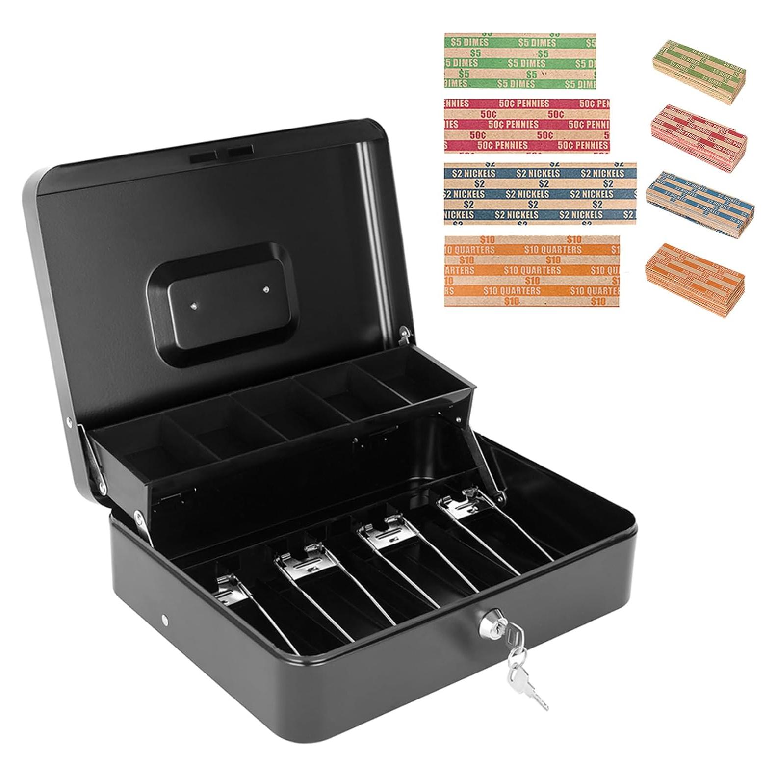 Caja de Dinero Goehiaul con Cerradura y Bandeja para Monedas