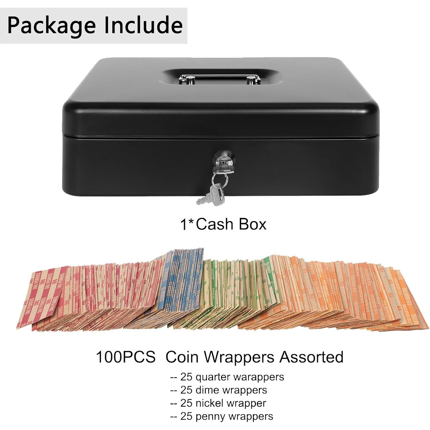 Caja de Dinero Goehiaul con Cerradura y Bandeja para Monedas