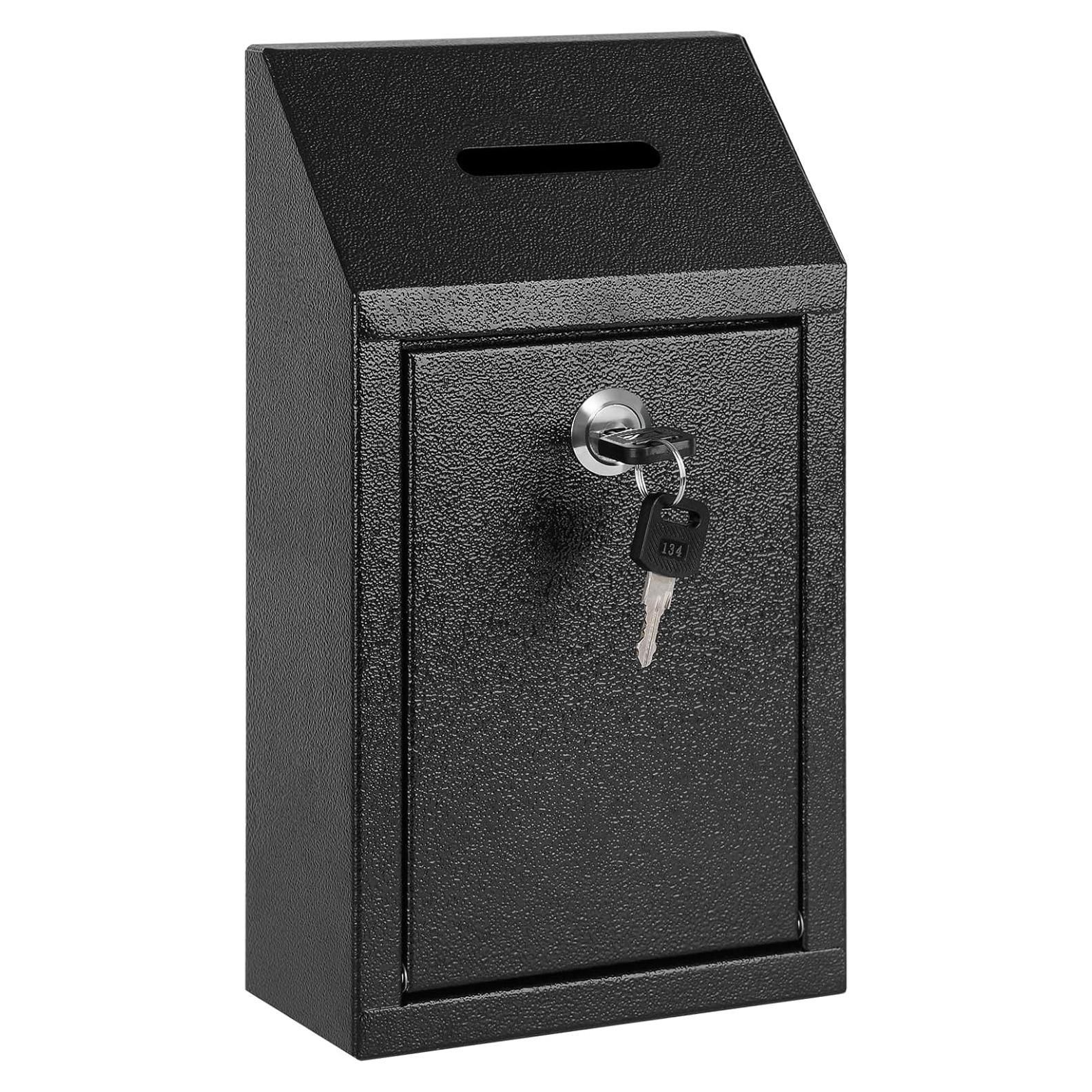 Caja de Donaciones y Sugerencias KYODOLED Metal Negra 26x14.5x7.5cm