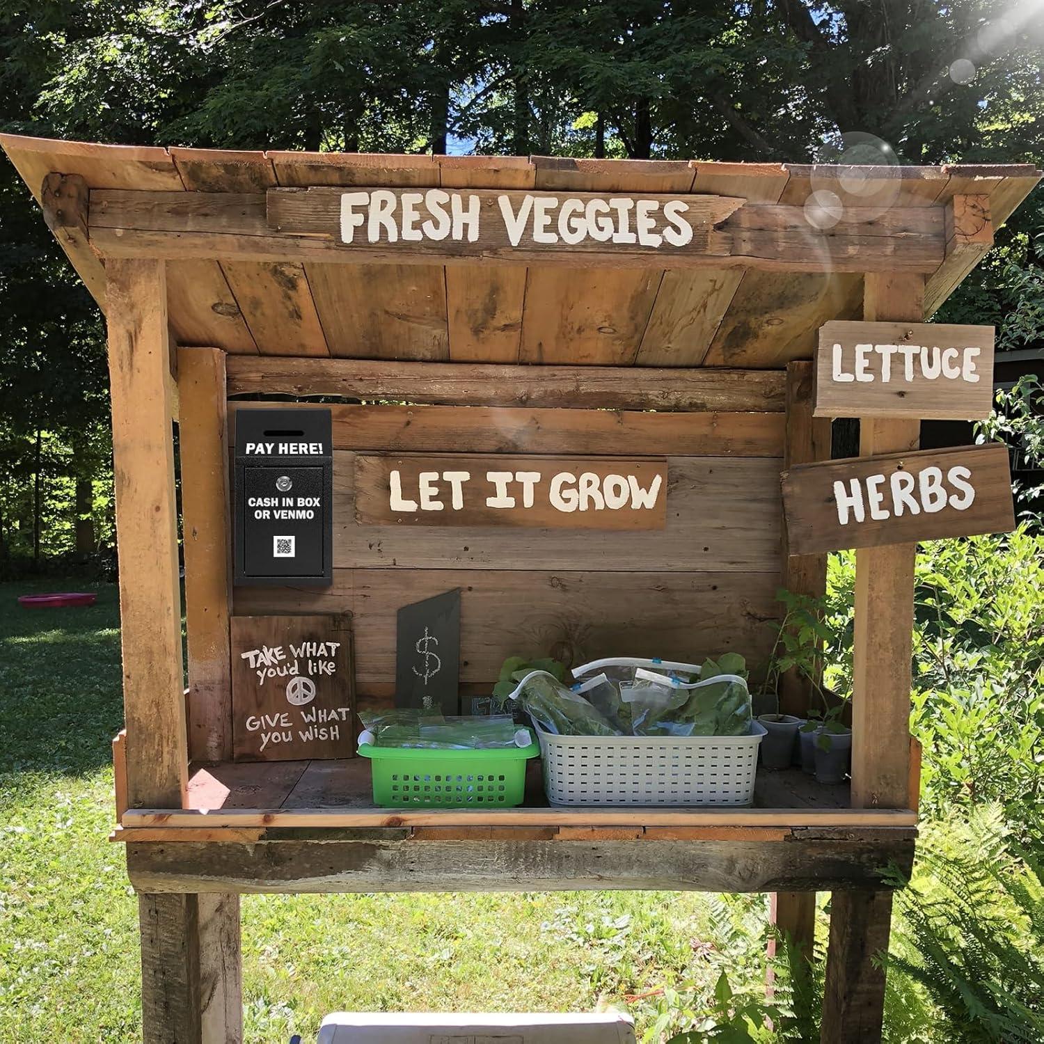 Caja de Donaciones y Sugerencias KYODOLED Metal Negra 26x14.5x7.5cm