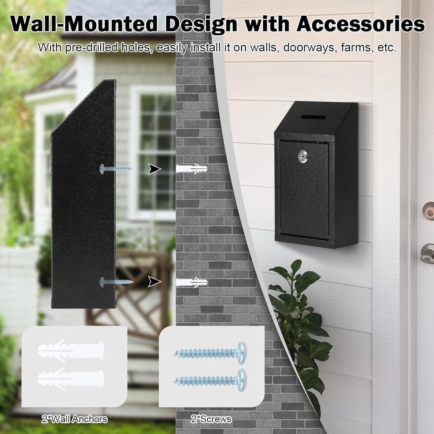 Caja de Donaciones y Sugerencias KYODOLED Metal Negra 26x14.5x7.5cm