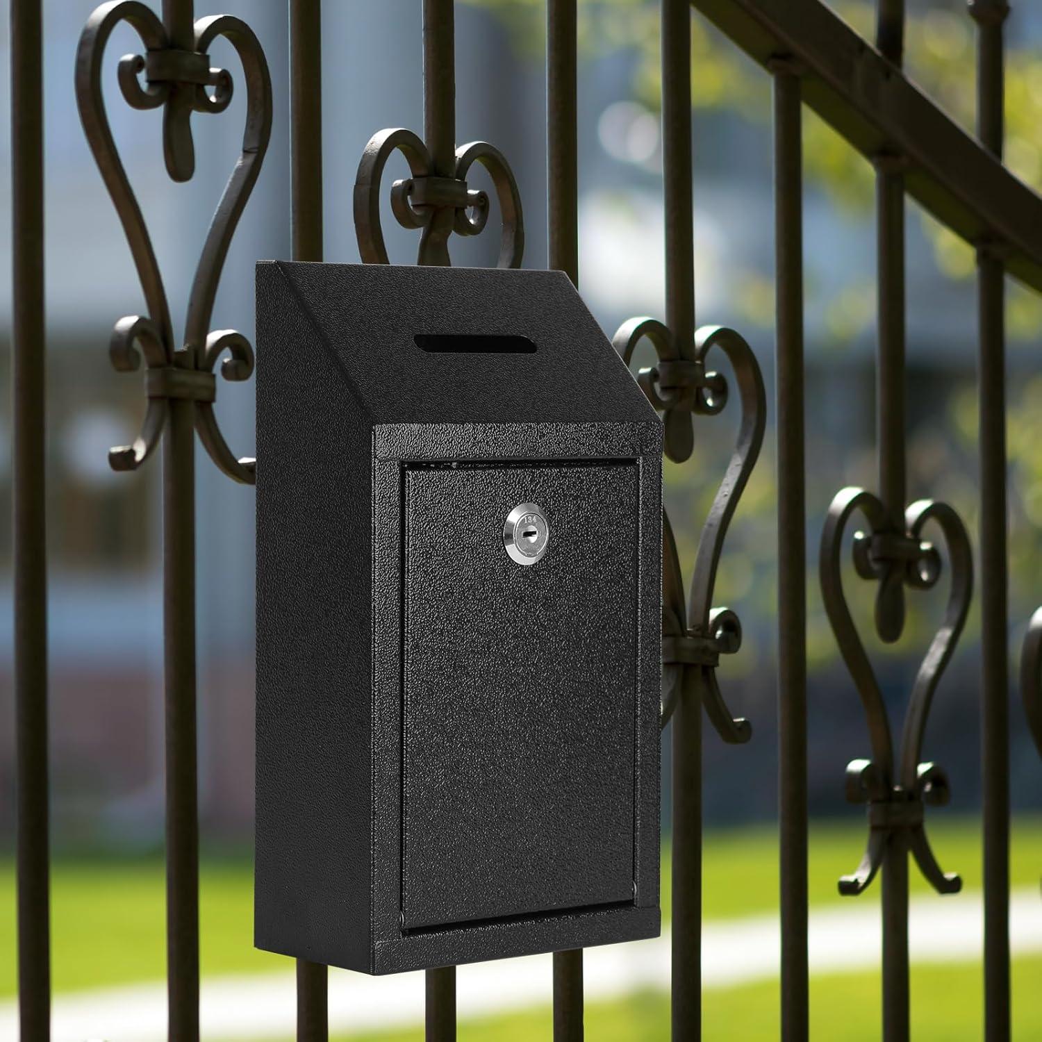 Caja de Donaciones y Sugerencias KYODOLED Metal Negra 26x14.5x7.5cm