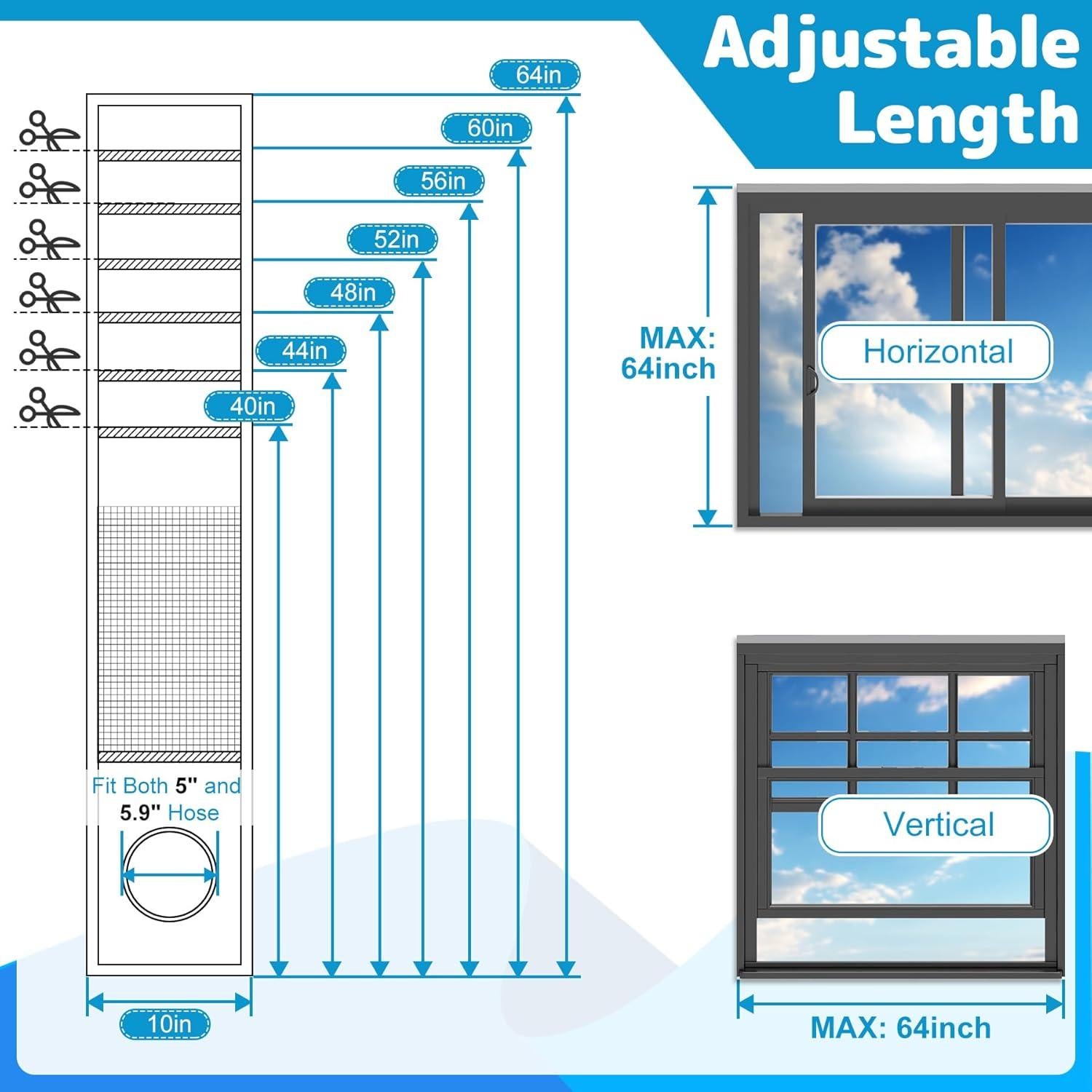 Kit de Ventana para Aire Acondicionado Portátil Air Jade 40-64"