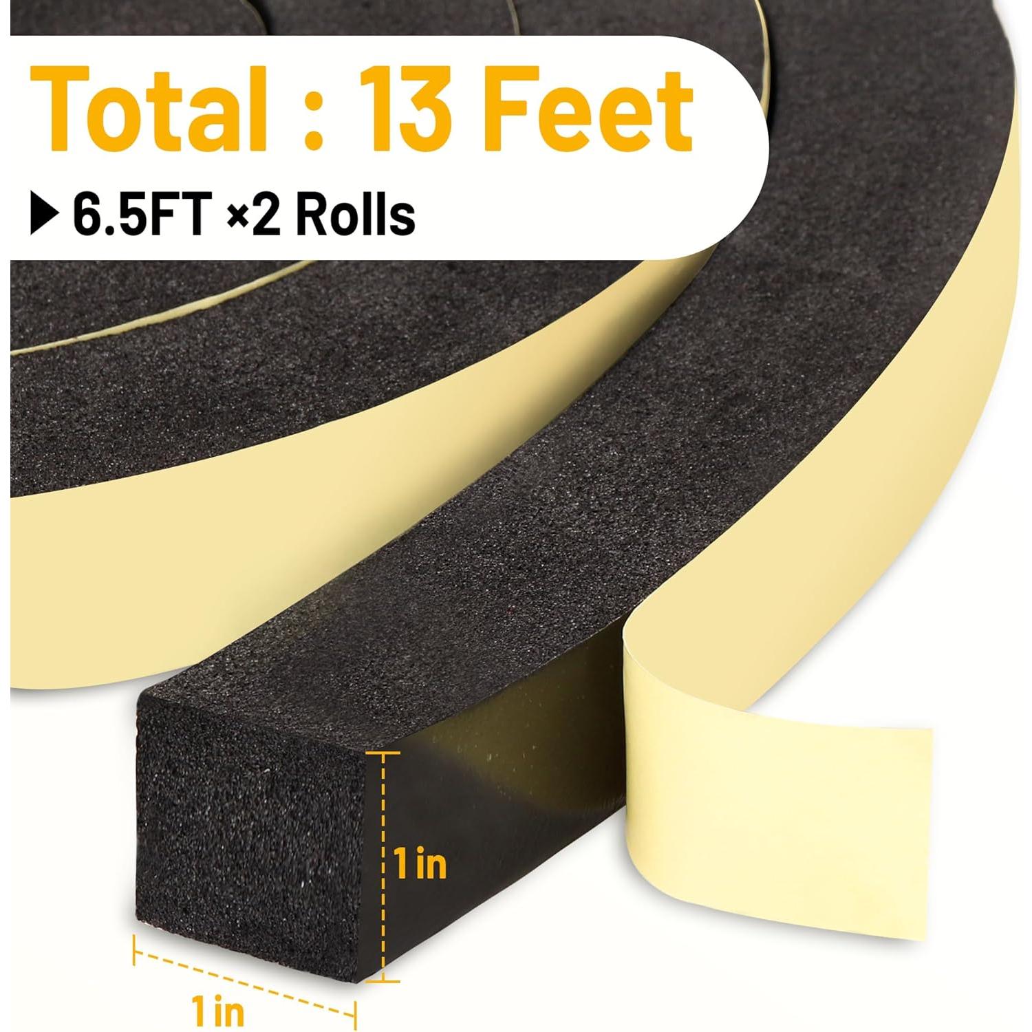 Cinta Aislante de Espuma Fivebop 2 Rollos 1x1" 1.98m