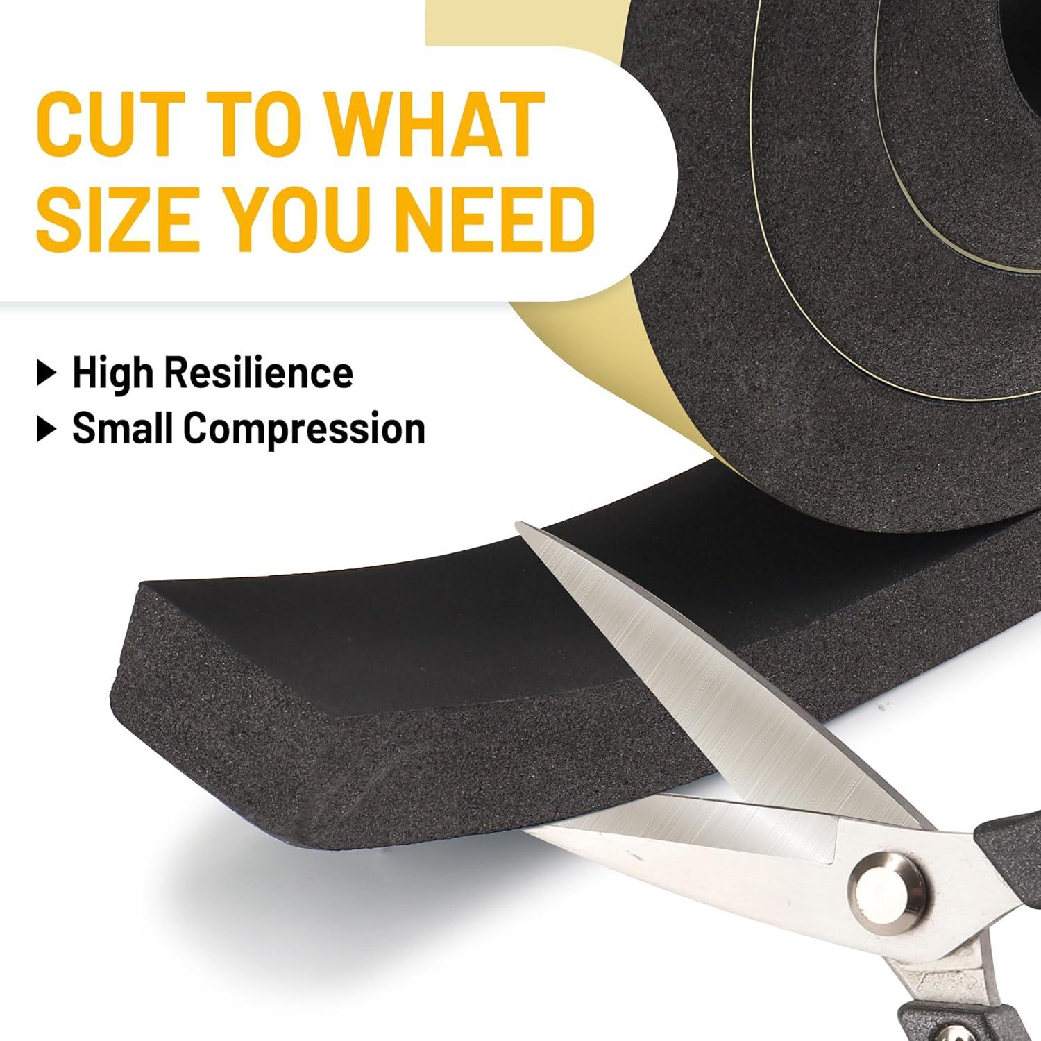 Cinta Aislante de Espuma Fivebop 2 Rollos 1x1" 1.98m