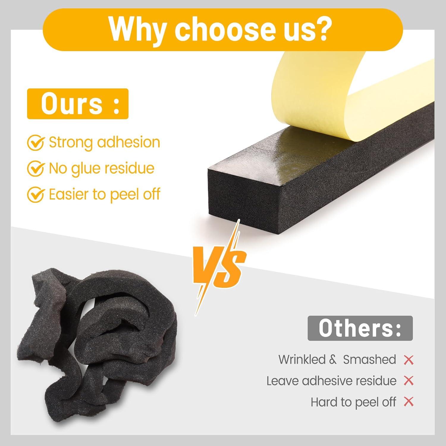 Cinta Aislante de Espuma Fivebop 2 Rollos 1x1" 1.98m