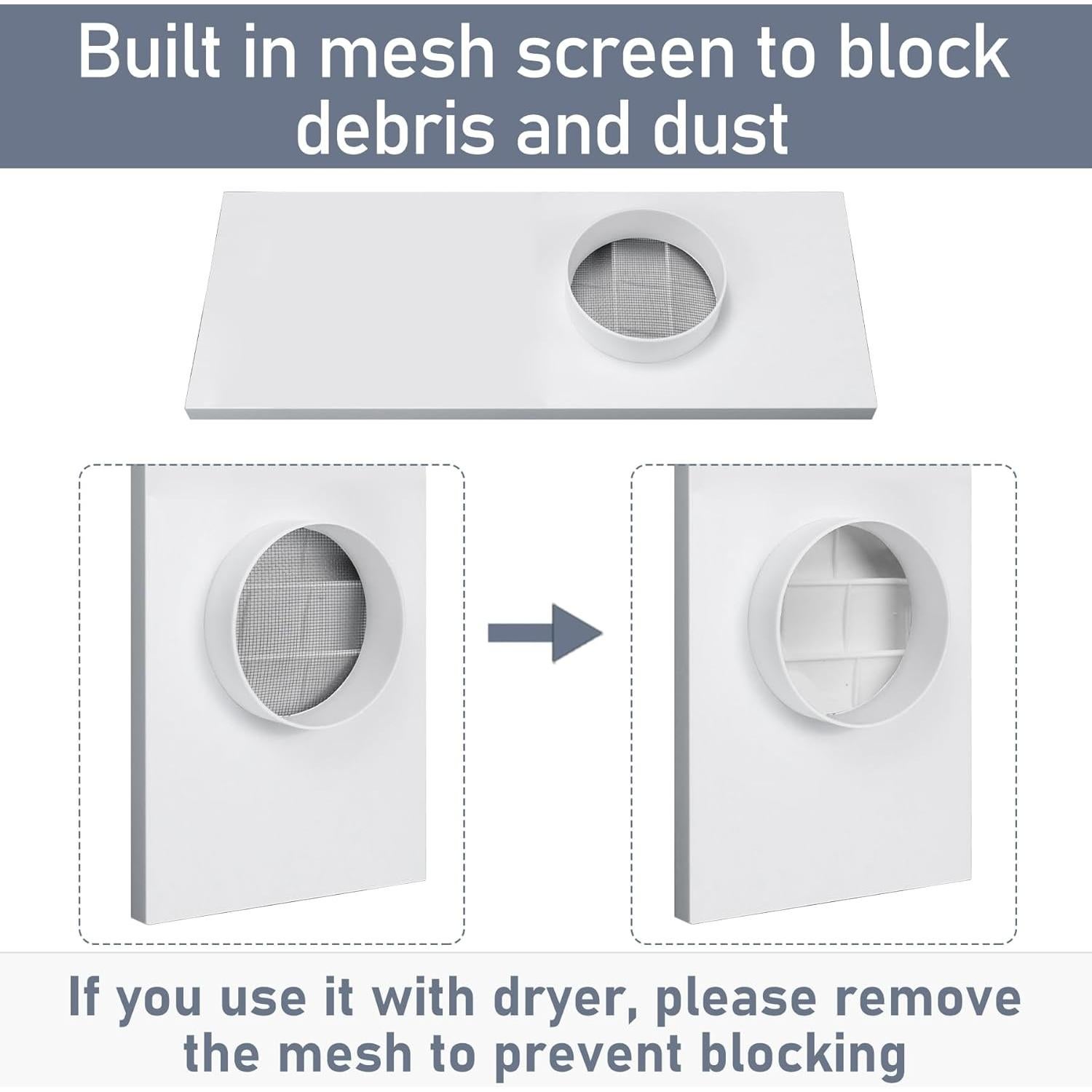 Kit de Ventilación de Ventana 4" Flamorrow con Paneles Ajustables