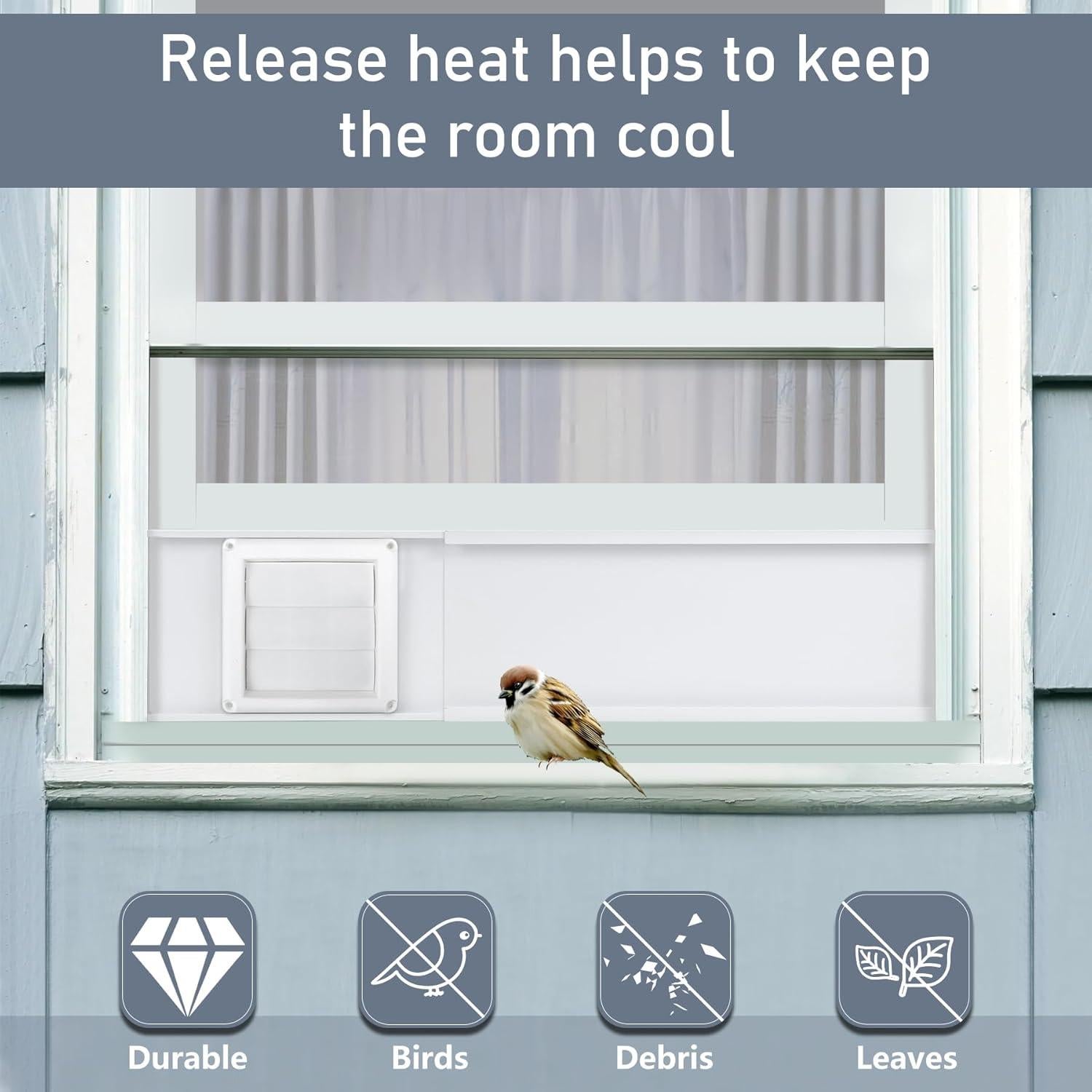 Kit de Ventilación de Ventana 4" Flamorrow con Paneles Ajustables