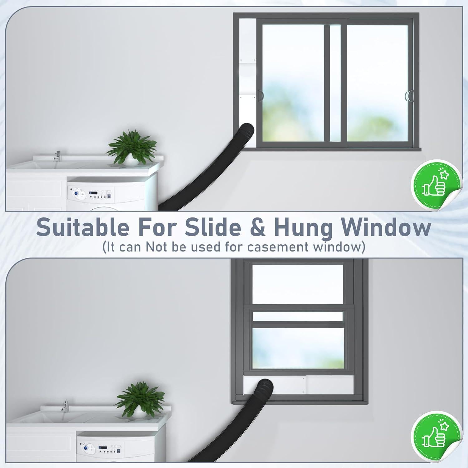 Kit de Ventilación de Ventana 4" Flamorrow con Paneles Ajustables