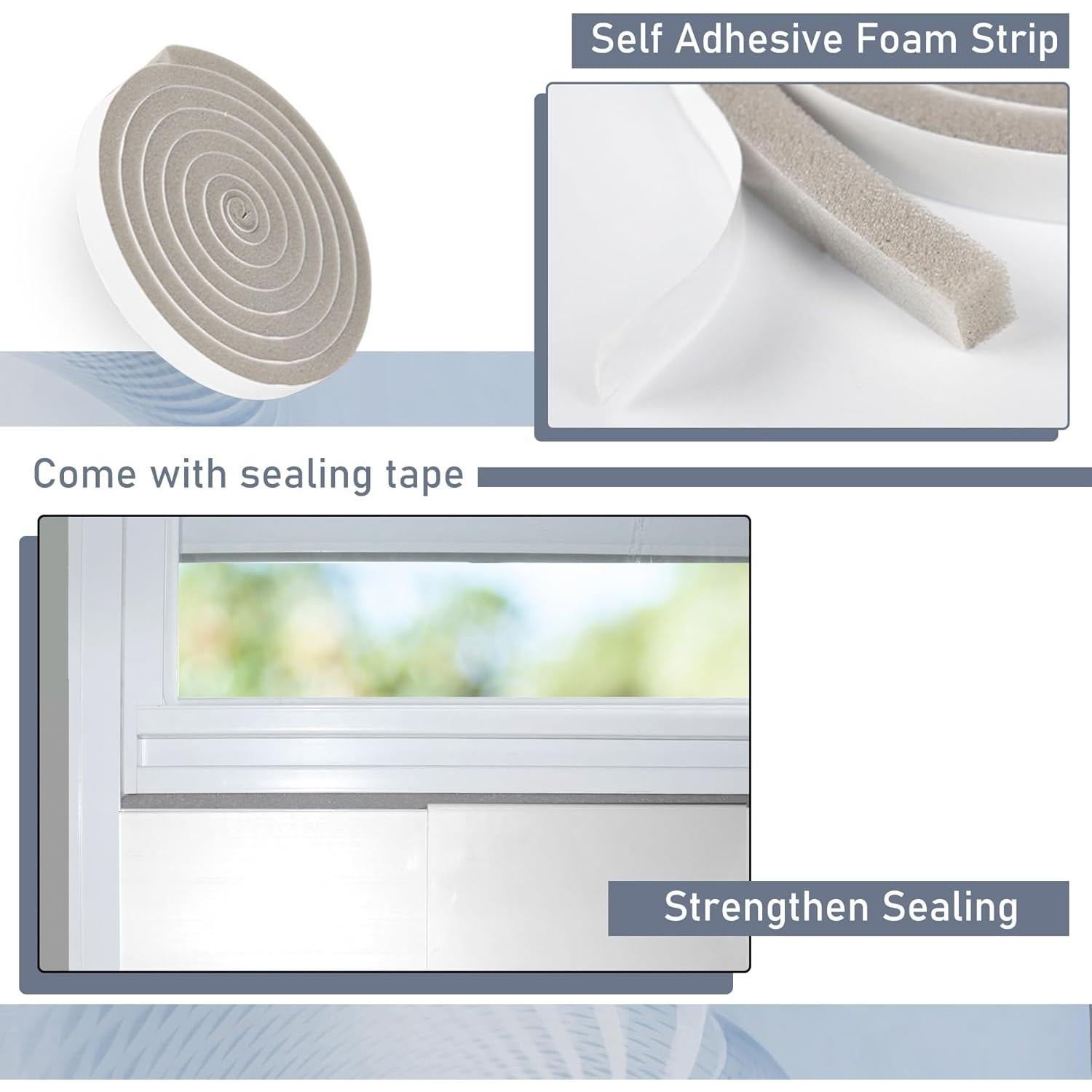 Kit de Ventilación de Ventana 4" Flamorrow con Paneles Ajustables