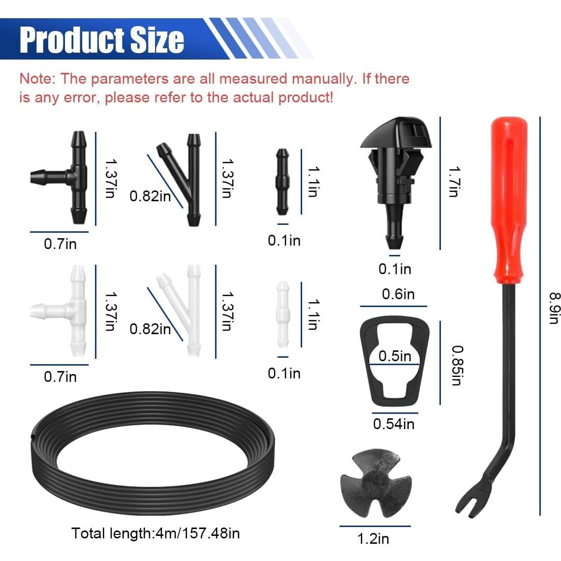Kit de Boquillas de Lavaparabrisas ZIMISI 52 en 1 con Manguera 400 cm