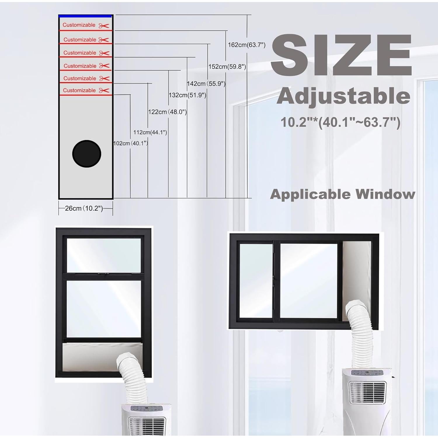 Kit de Ventilación de Ventana LIHONK para Aire Acondicionado - Tamaño L