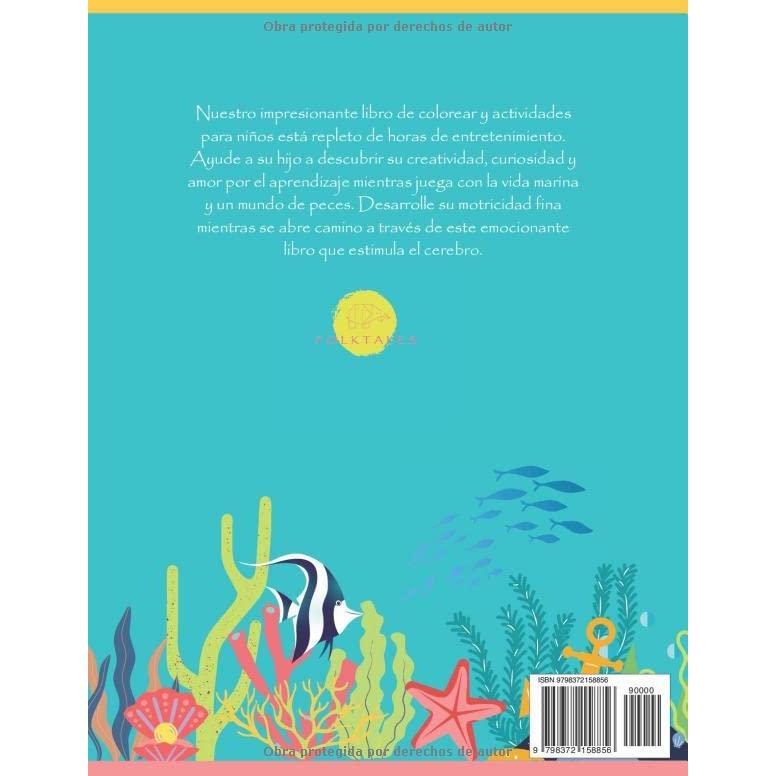 Libro para colorear de animales para niños: Pesca II (Spanish Edition)