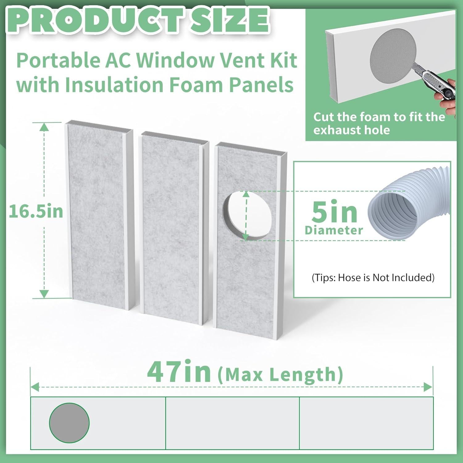 Kit de Ventilación para Ventana Aire Acondicionado Memrita 5"