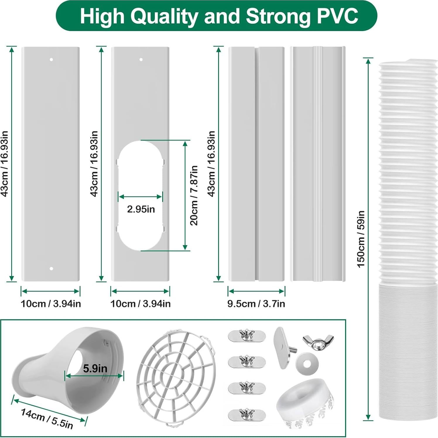 Kit de Ventana para Aire Acondicionado Portátil Haikung 15 cm