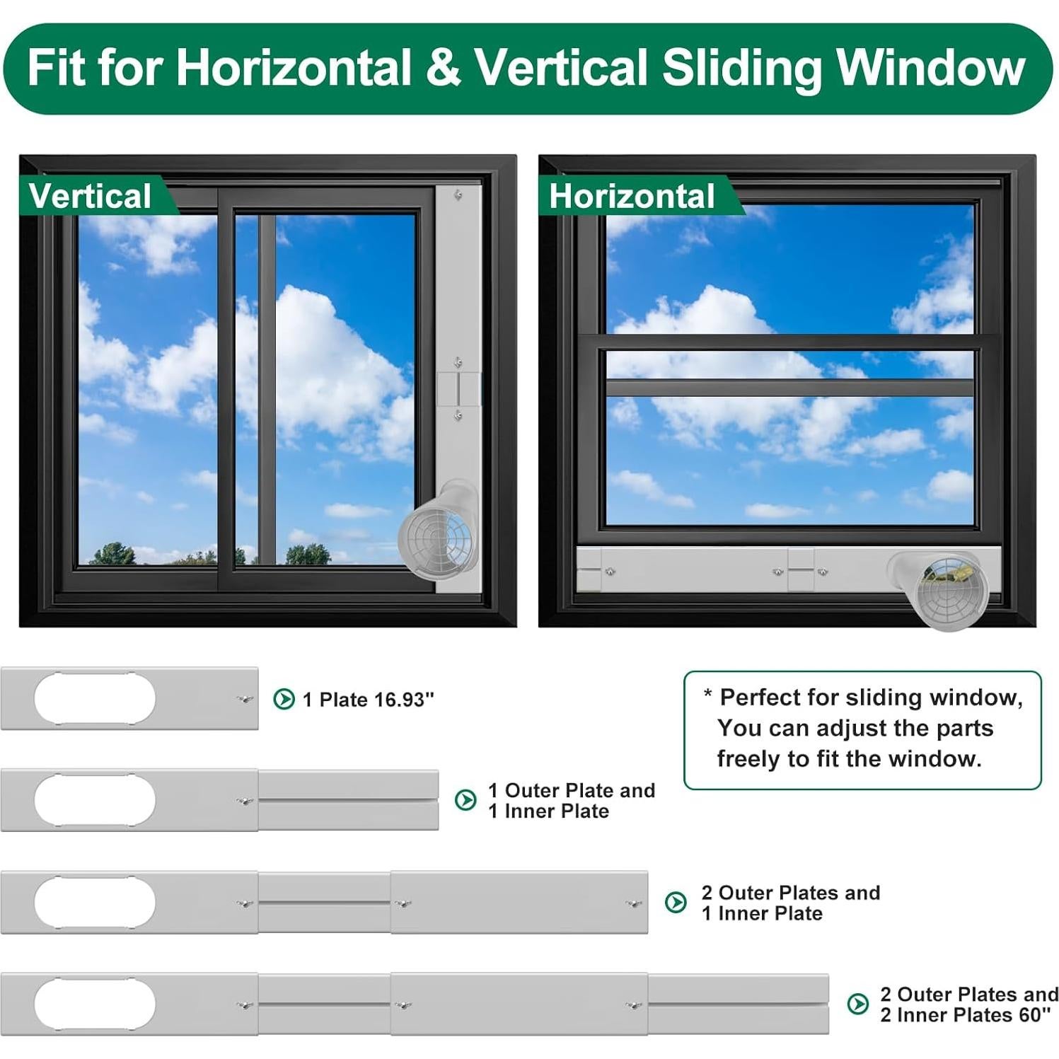 Kit de Ventana para Aire Acondicionado Portátil Haikung 15 cm