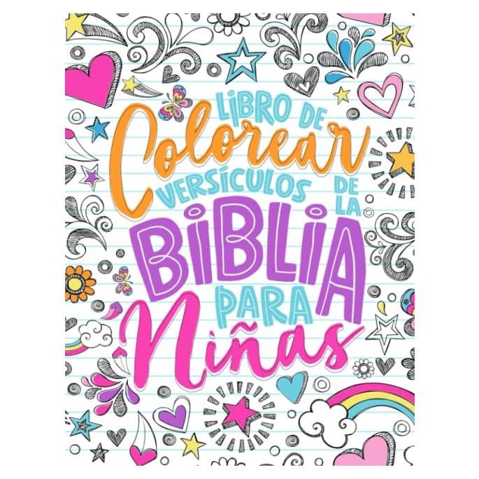 Libro de colorear - Versículos de la Biblia para niñas (Spanish Edition)