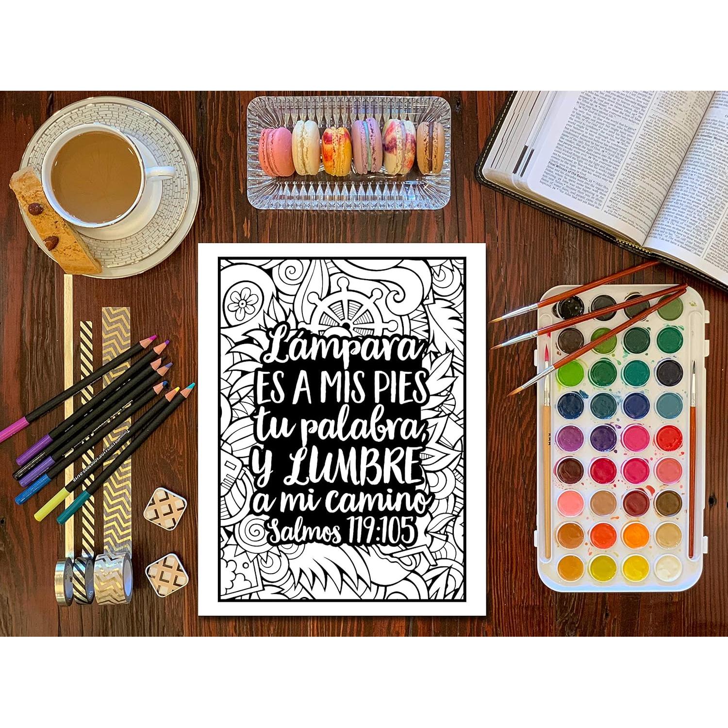 Libro de colorear - Versículos de la Biblia para niñas (Spanish Edition)