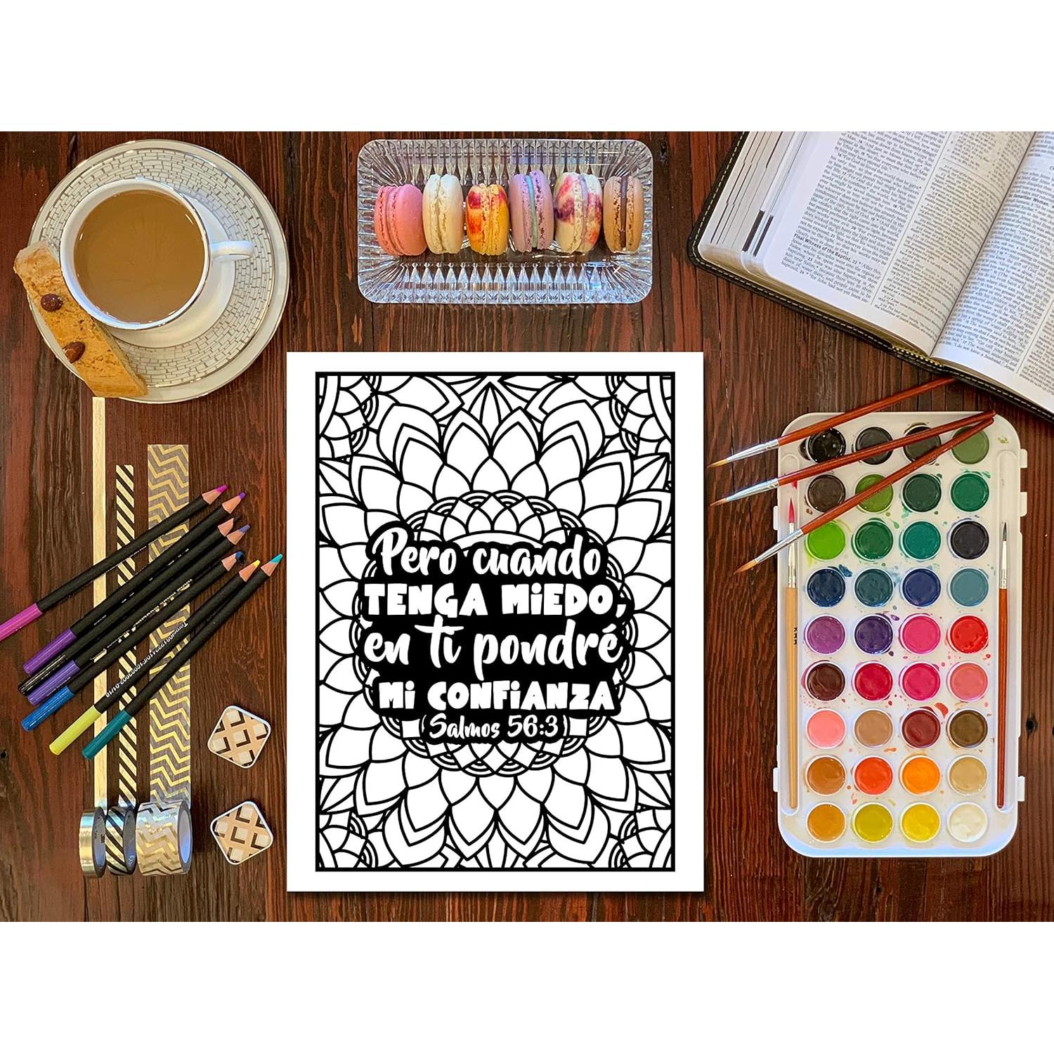 Libro de colorear - Versículos de la Biblia para niñas (Spanish Edition)