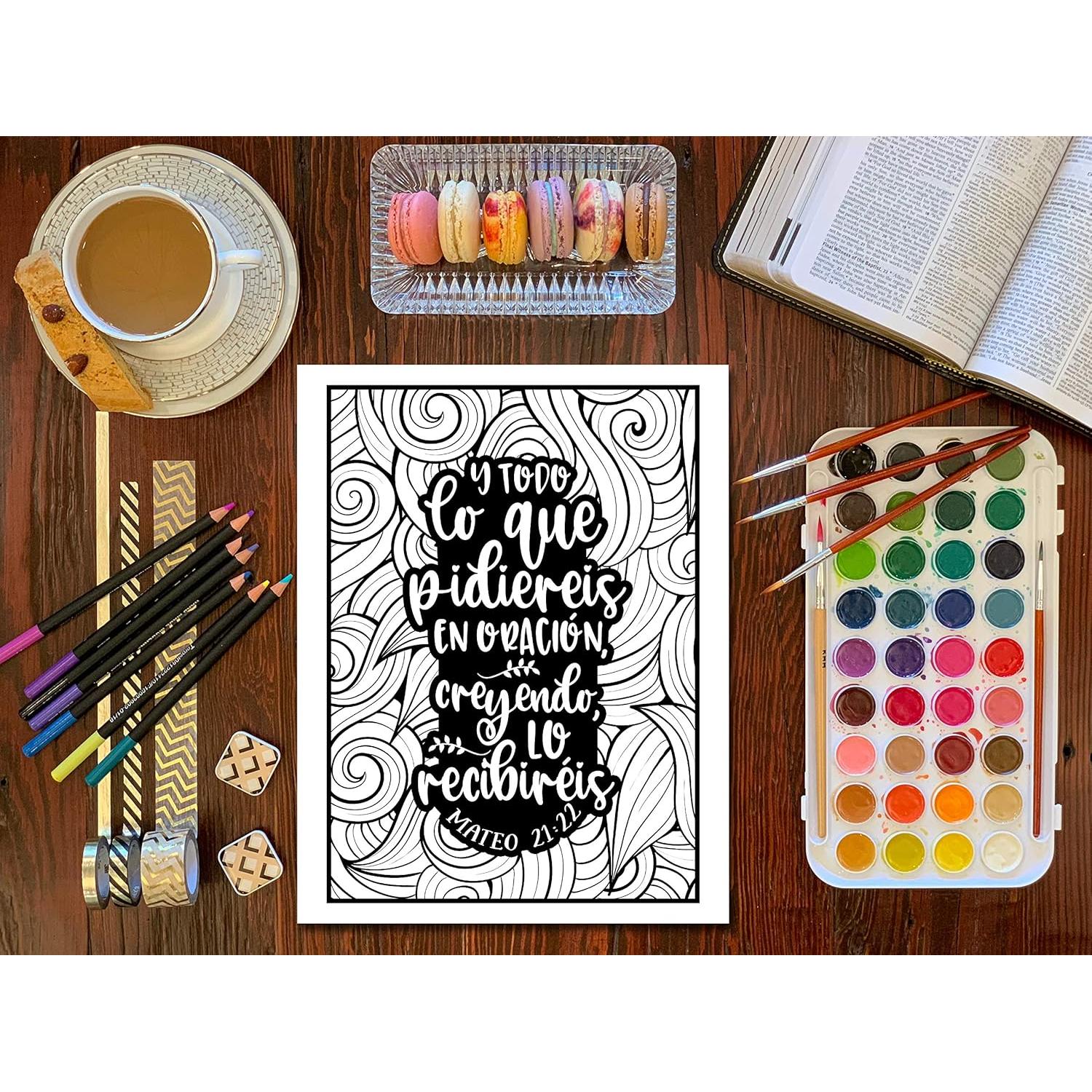 Libro de colorear - Versículos de la Biblia para niñas (Spanish Edition)