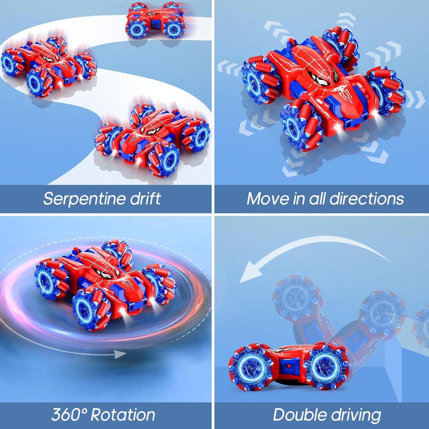 Coche de Control Remoto Beiqiden Spider 4WD Doble Lado Rojo