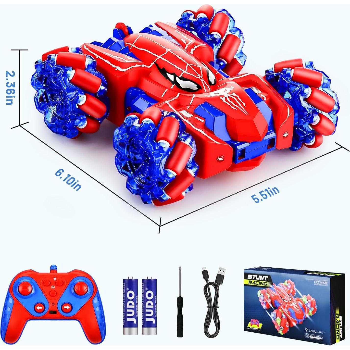 Coche de Control Remoto Beiqiden Spider 4WD Doble Lado Rojo