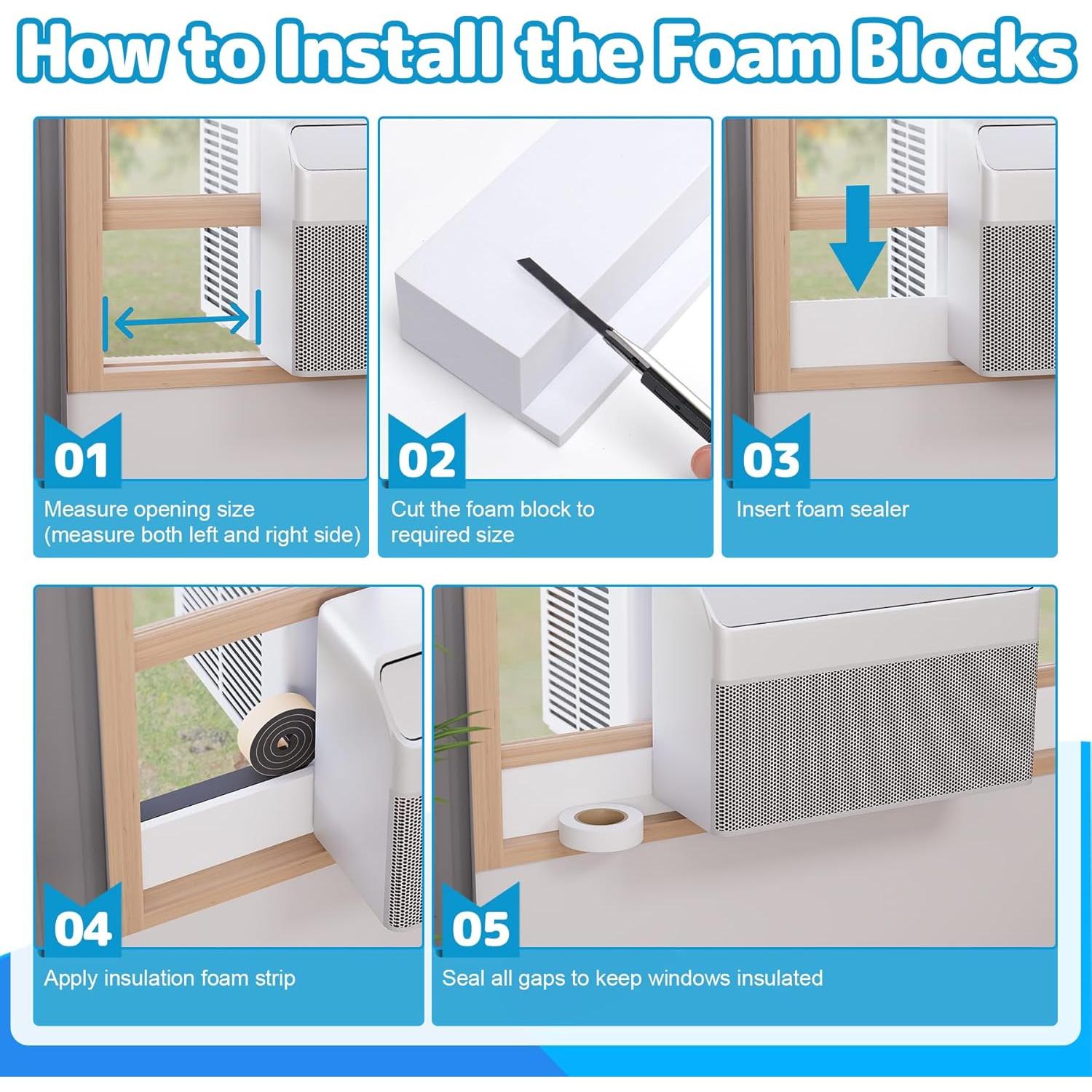 Bloque de Espuma Aislante Air Jade 2 Paquetes para Aire Acondicionado U