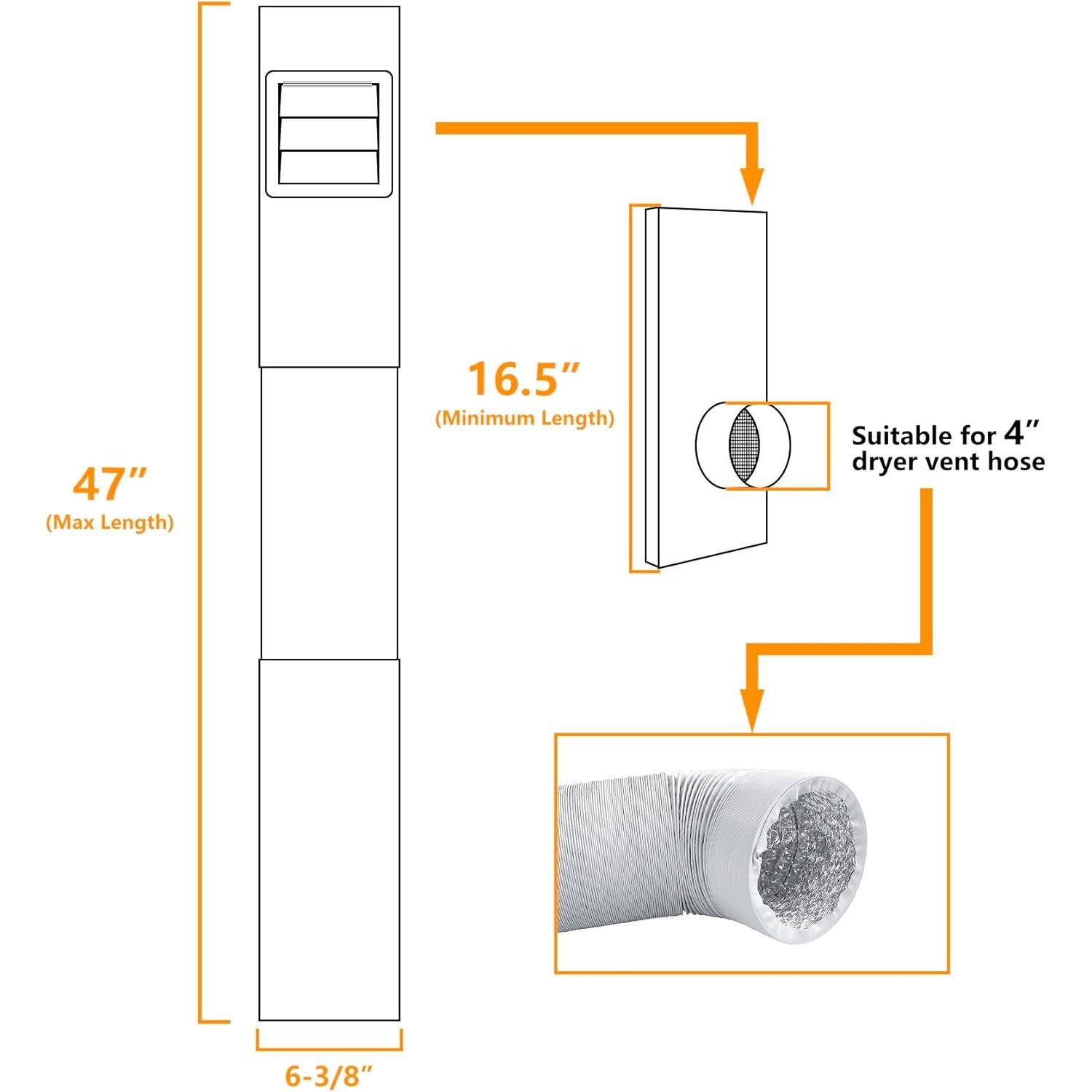 Kit de Ventana para Ventilación de Secadora LBG 4" Ajustable