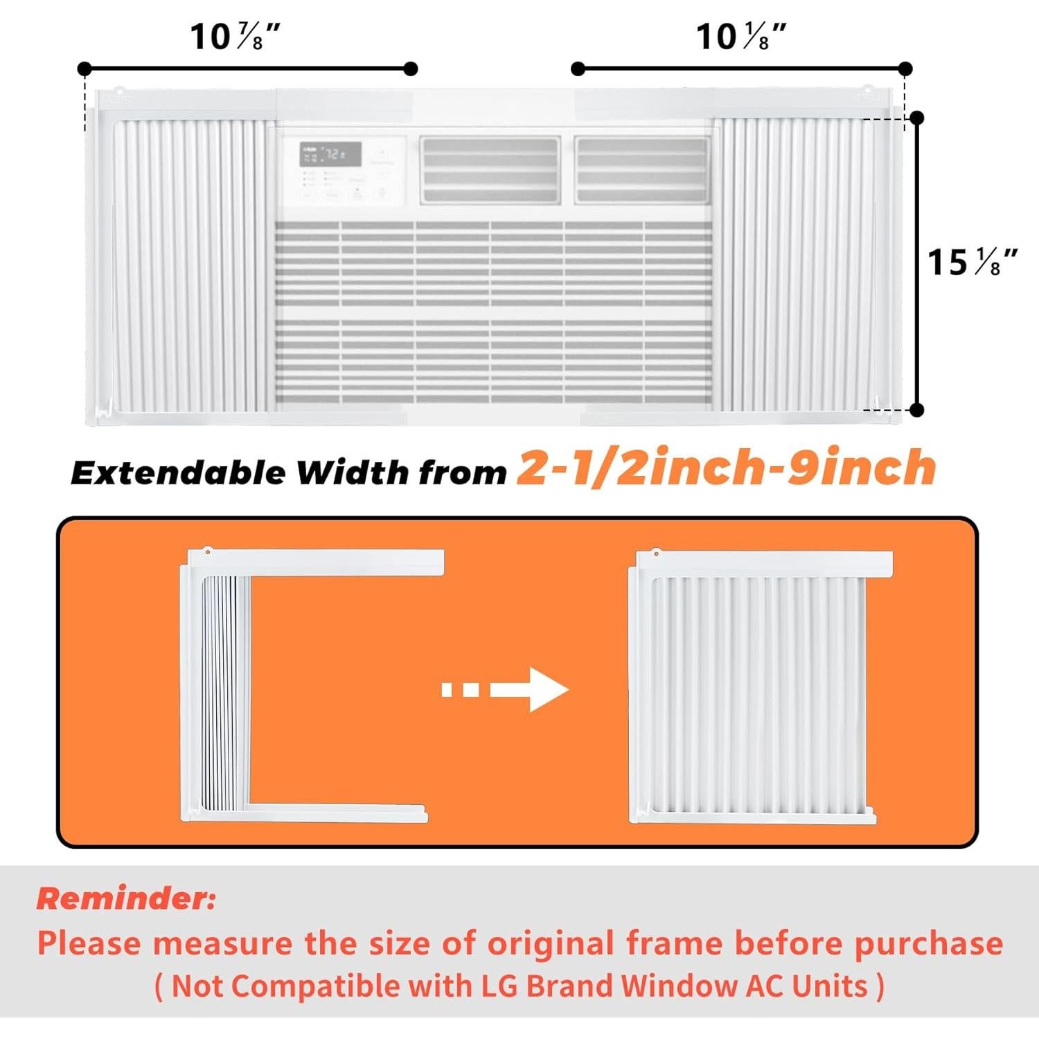 Paneles Laterales Ajustables GCGOODS para Aire Acondicionado 10,000 BTU