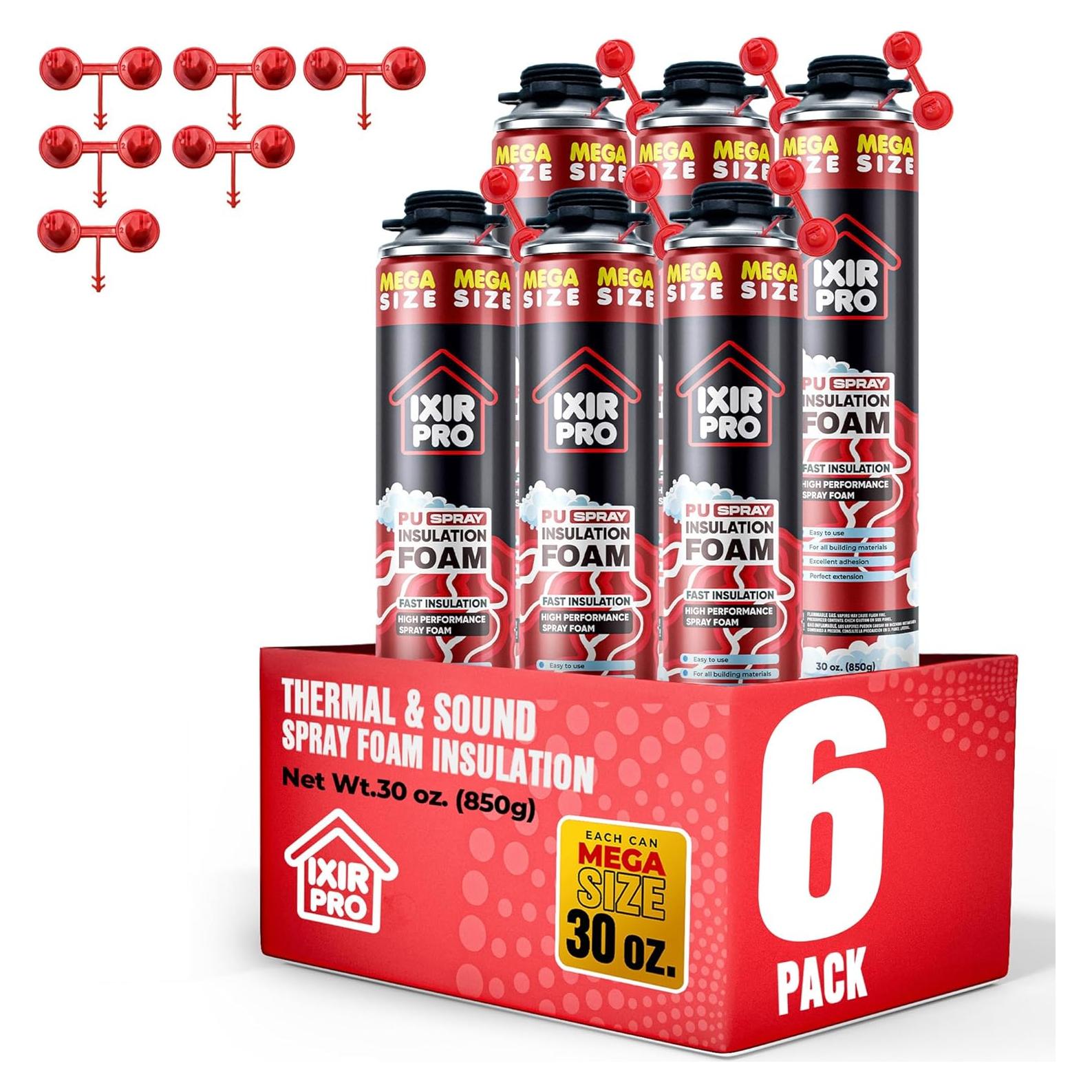 Spray de Espuma Aislante ixirpro 6 x 850 g Alta Densidad