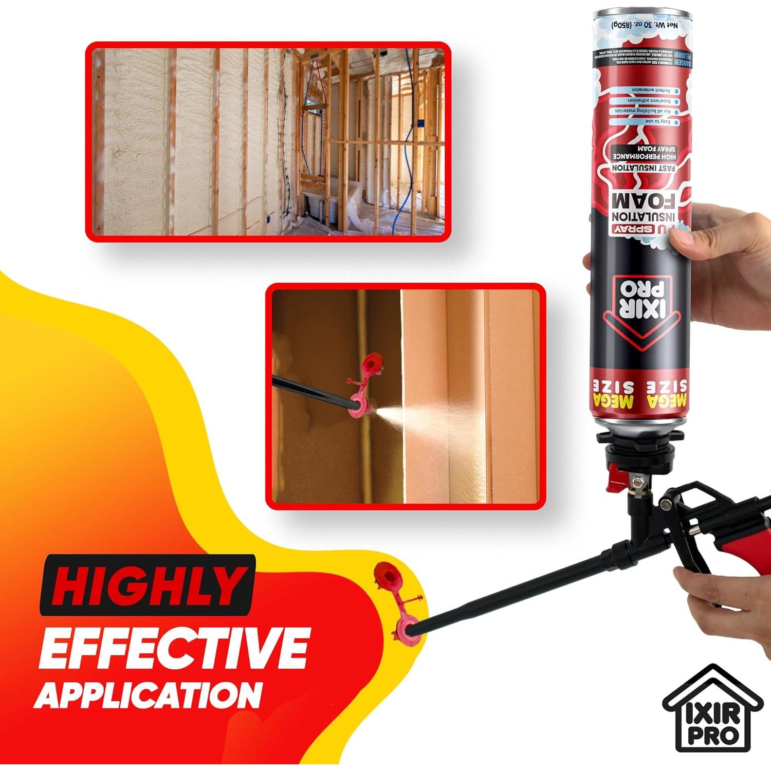 Spray de Espuma Aislante ixirpro 6 x 850 g Alta Densidad