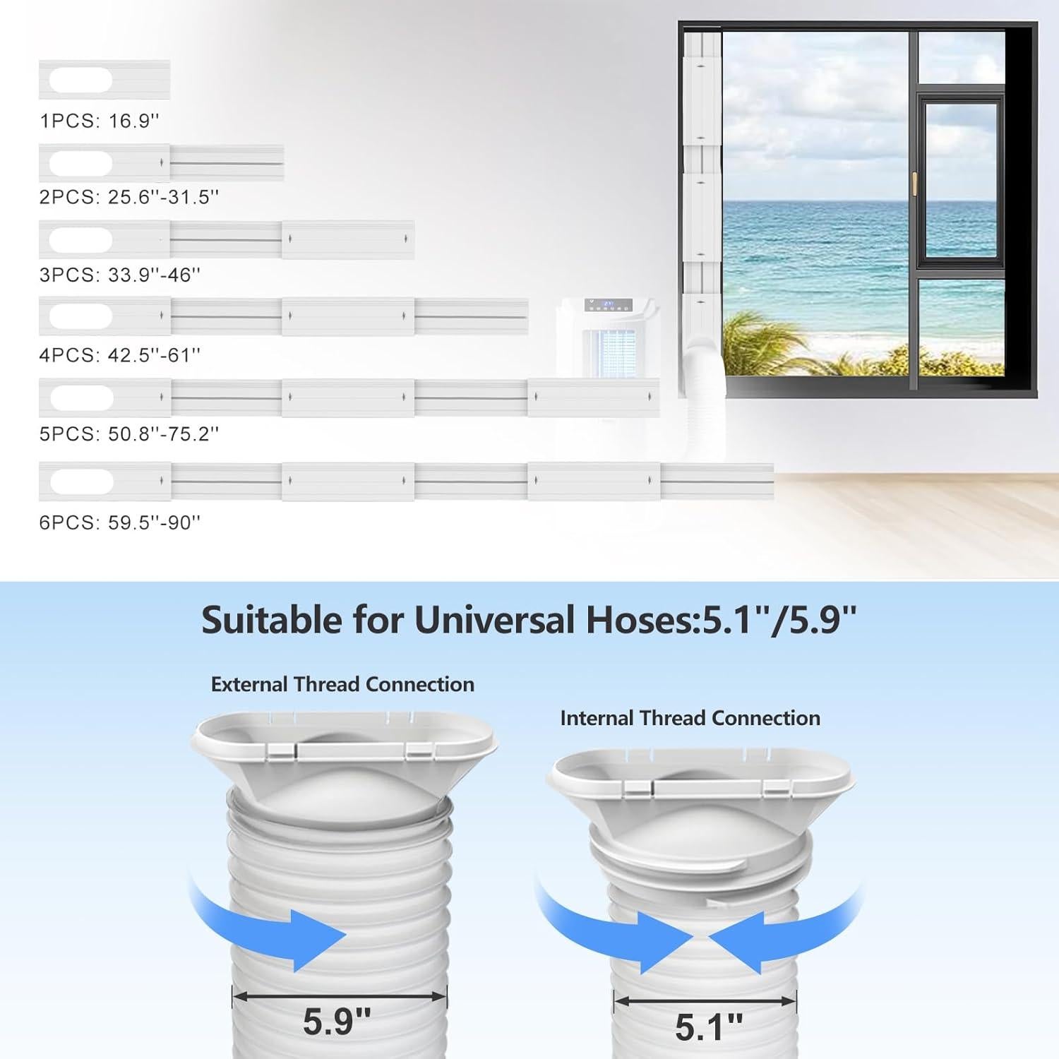 Kit de Ventilación de Ventana ShangFangGu 6 Paneles Ajustable