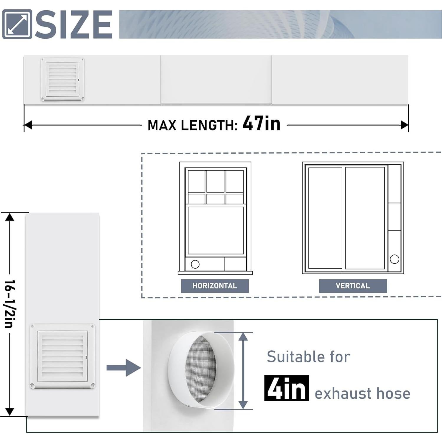 Kit de Ventana para Ventilación de Secadora Flamorrow 4"