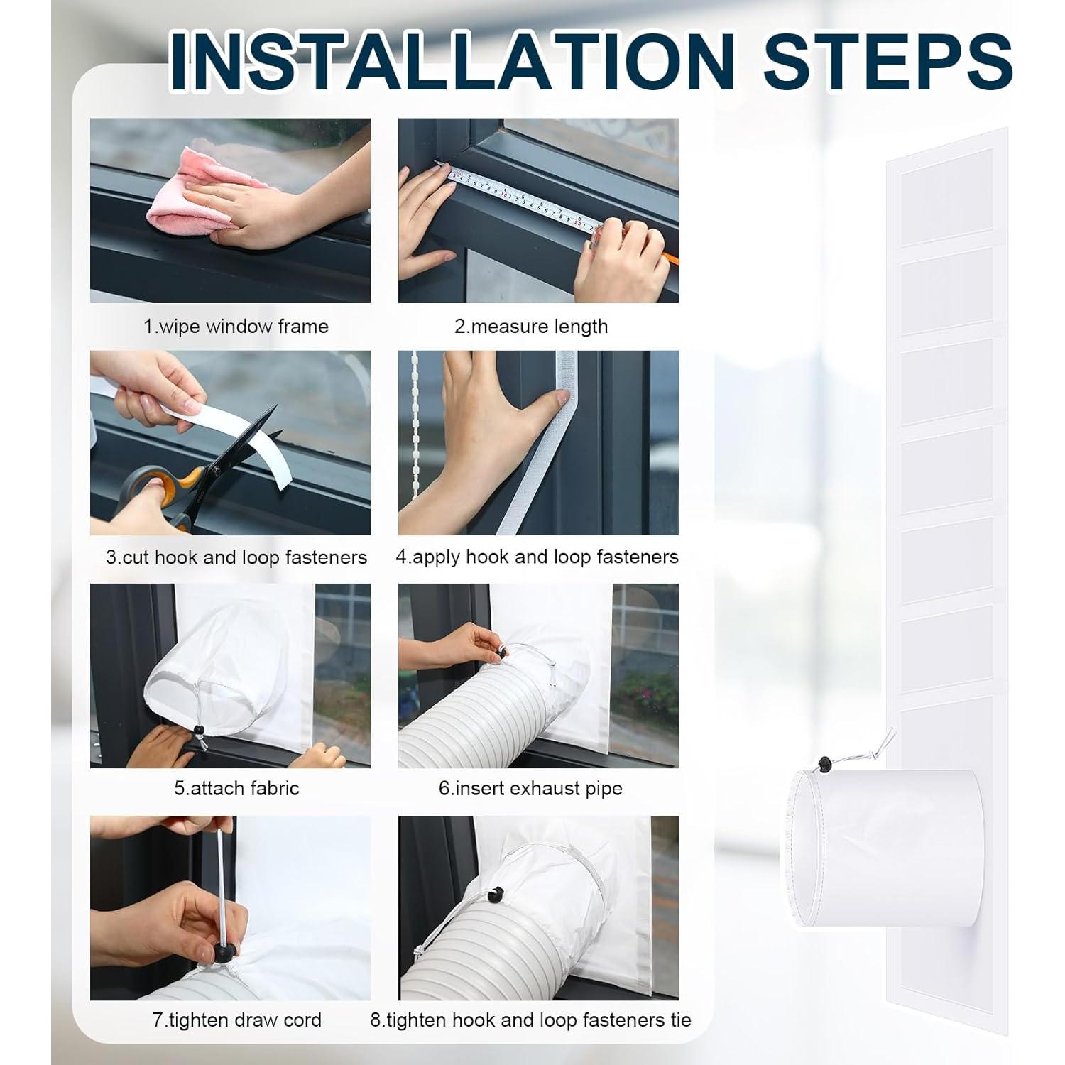 Kit de Sello de Ventana para Aire Acondicionado Nuanchu 25x100-160cm