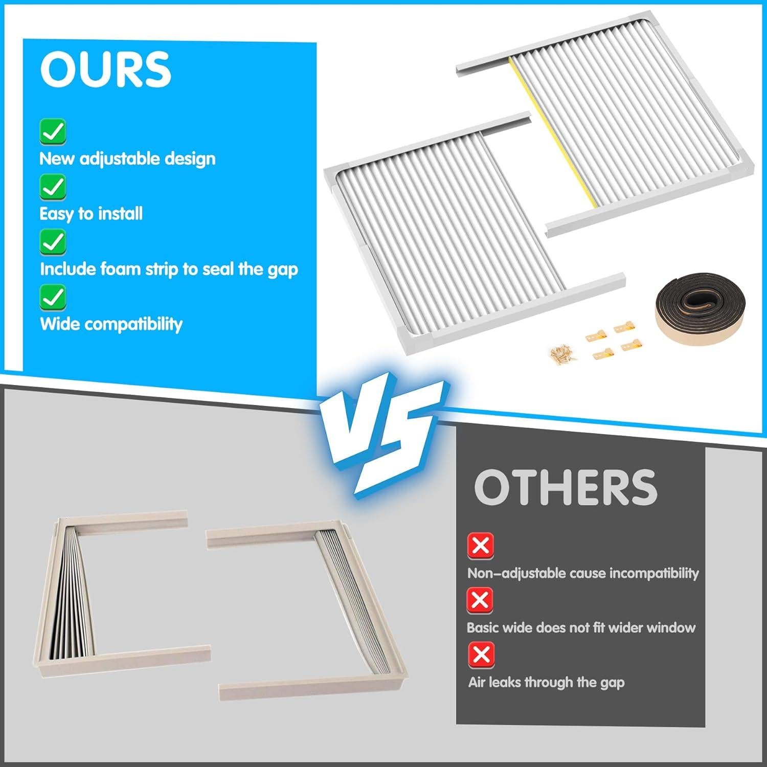 Paneles Laterales Ajustables Air Jade para A/A Ventana 5000-14000 BTU