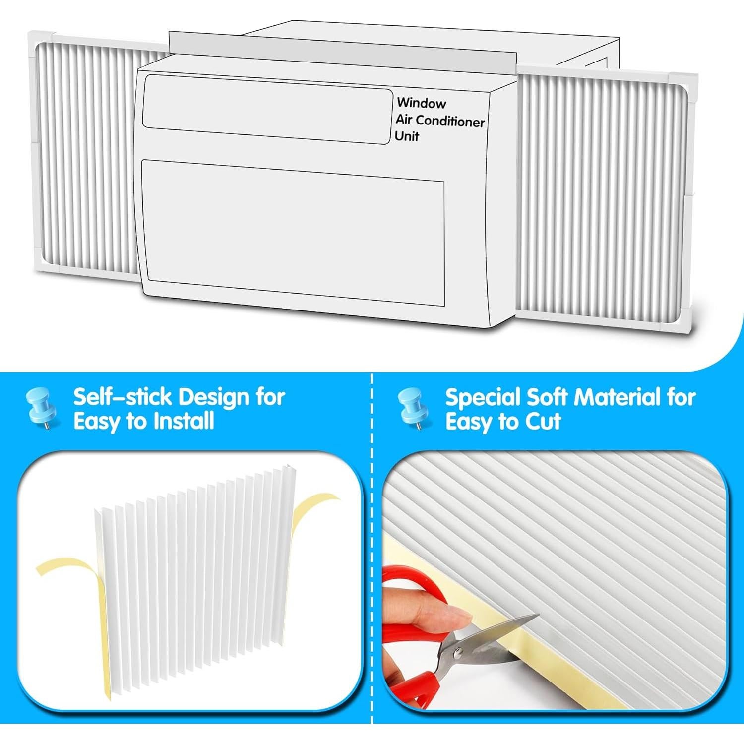 Paneles Laterales Ajustables Air Jade para A/A Ventana 5000-14000 BTU