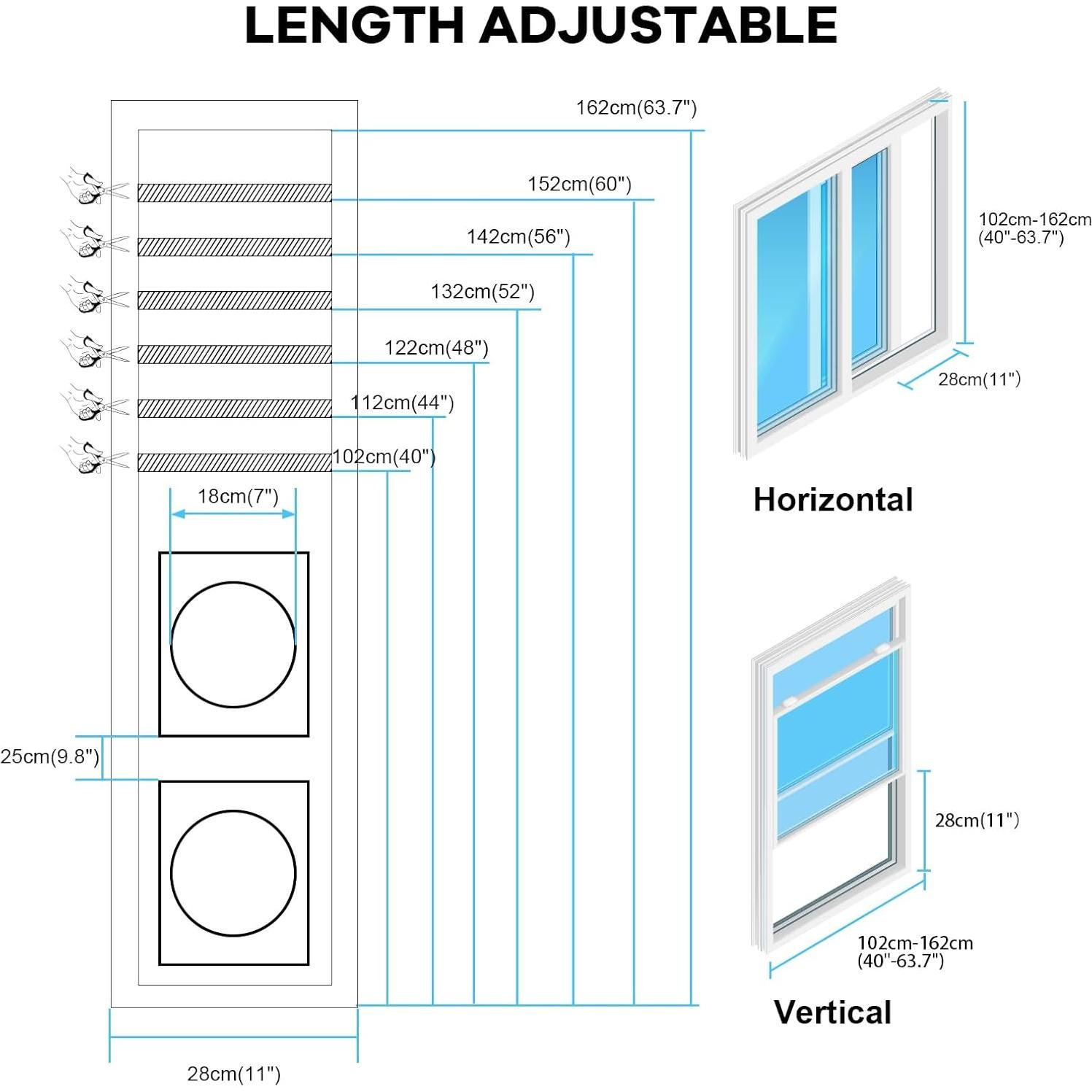 Kit de Ventilación Kifiray para Ventana de Aire Acondicionado 28x162cm