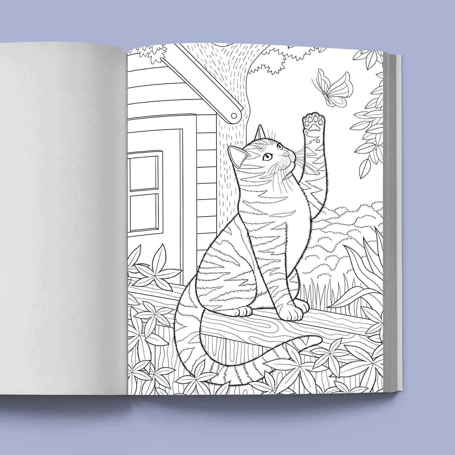 Stress Relief Cat Coloring Book: Calming and Adorable Designs for Adults