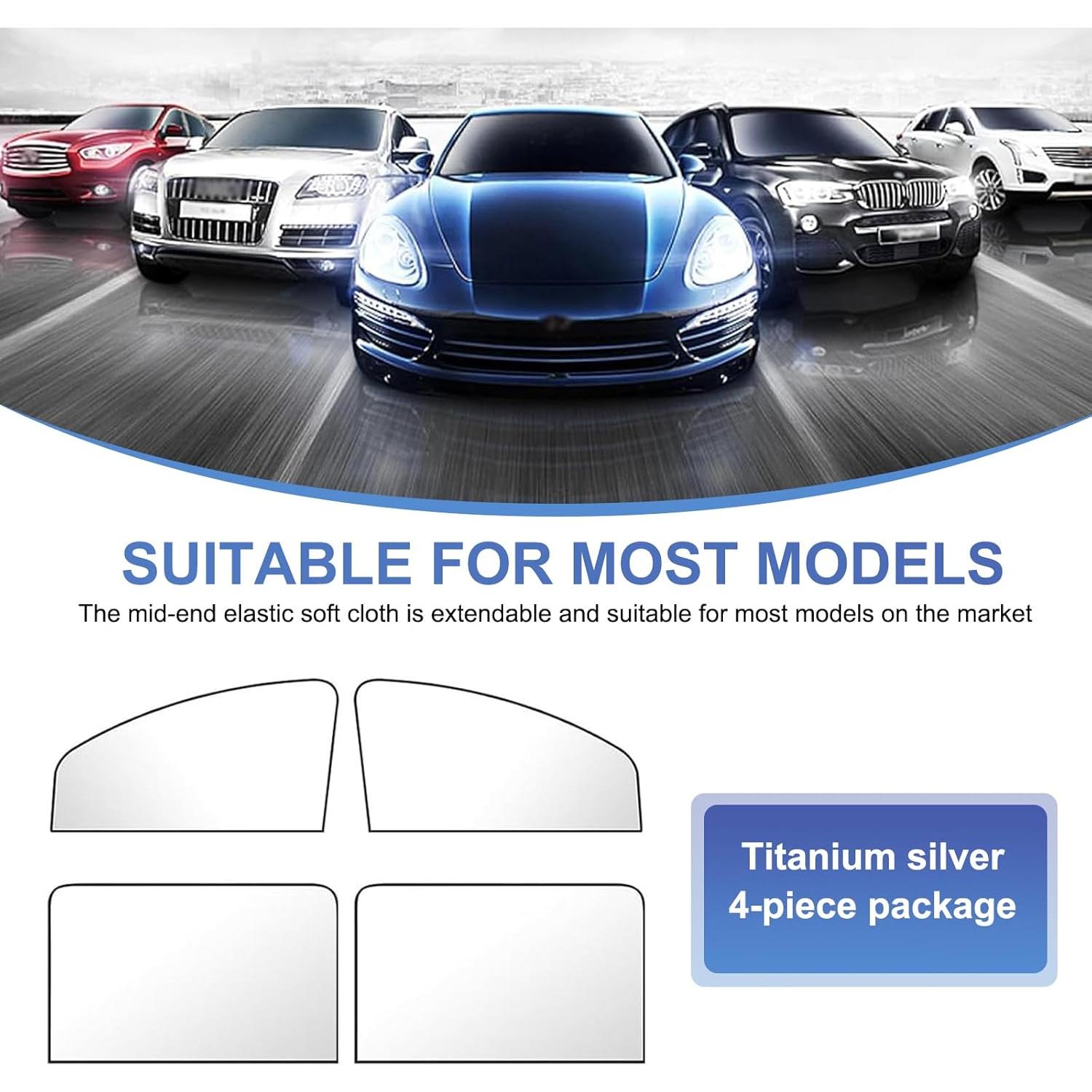 Cortinas de Privacidad para Automóviles Arwrilt 4 PCS Plata