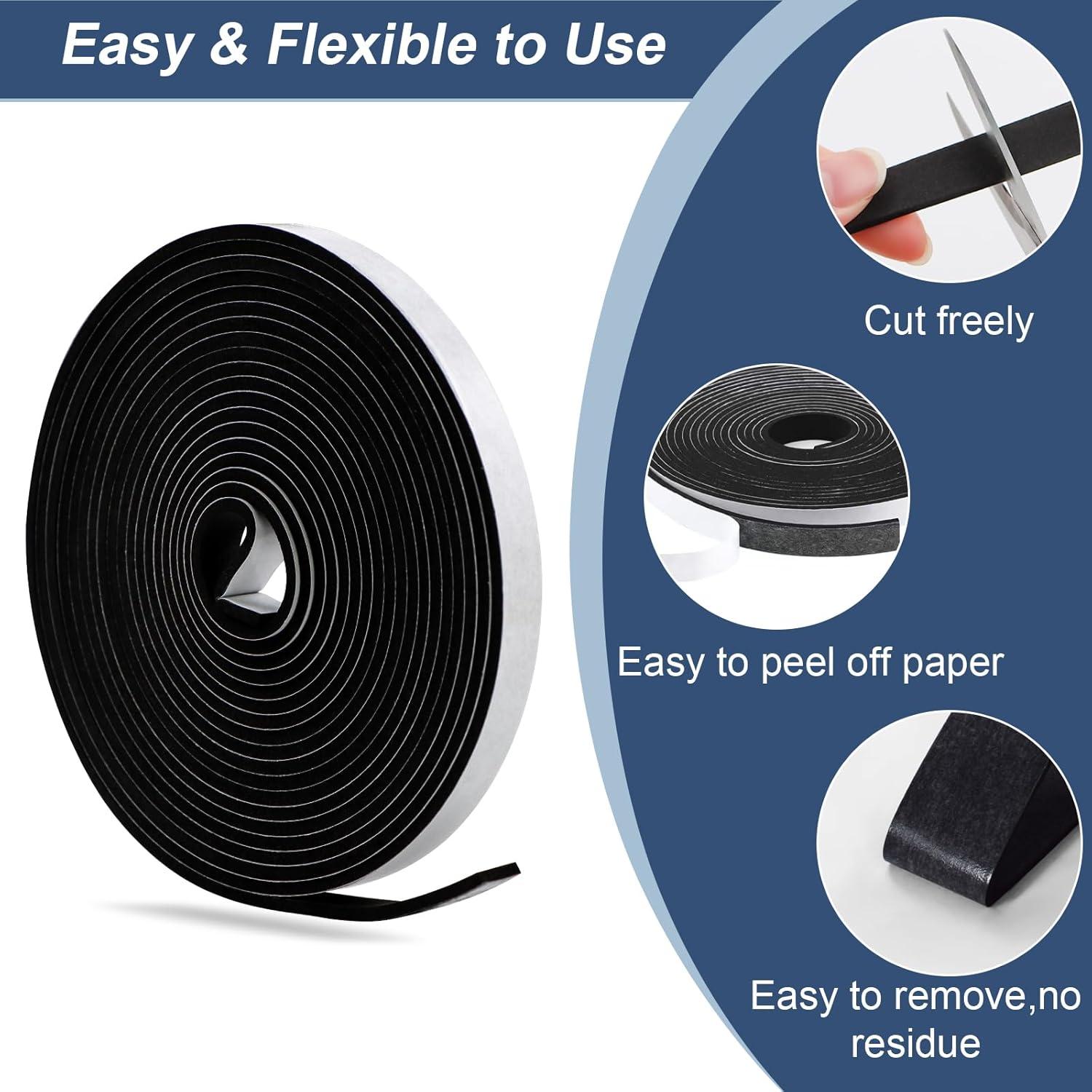 Cinta de Espuma Sello Puerta Ventana Qoqooice 1.27cm x 0.32cm 15m