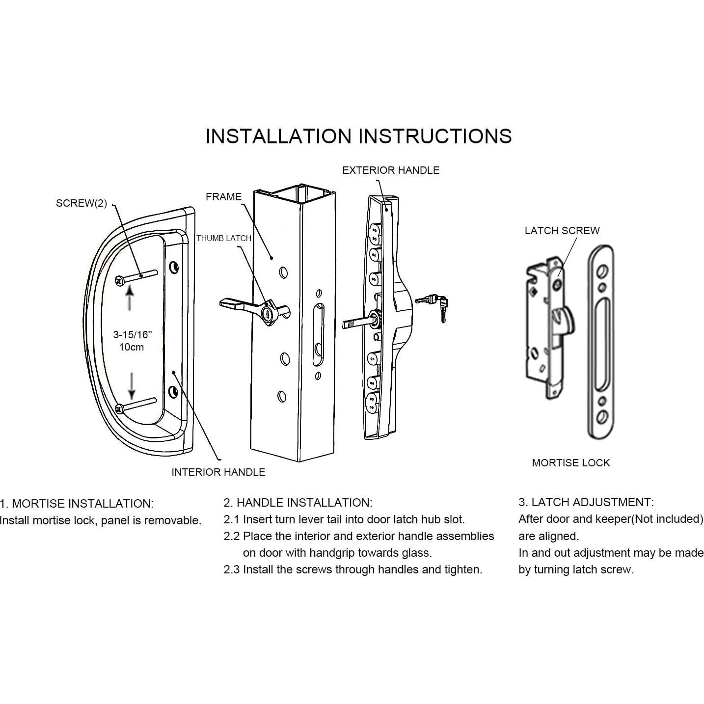 Juego de Manijas para Puerta Corrediza ALYWASAI con Cerradura