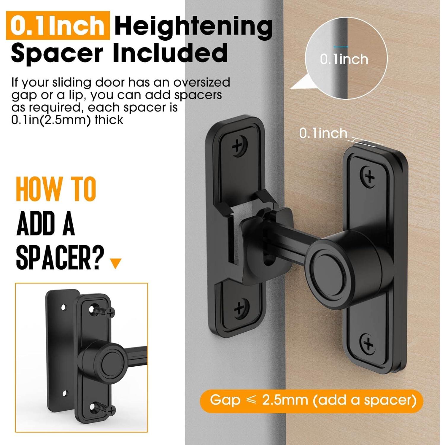 Cerradura de Puerta de Granero MeBantoo 90 Grados Negra