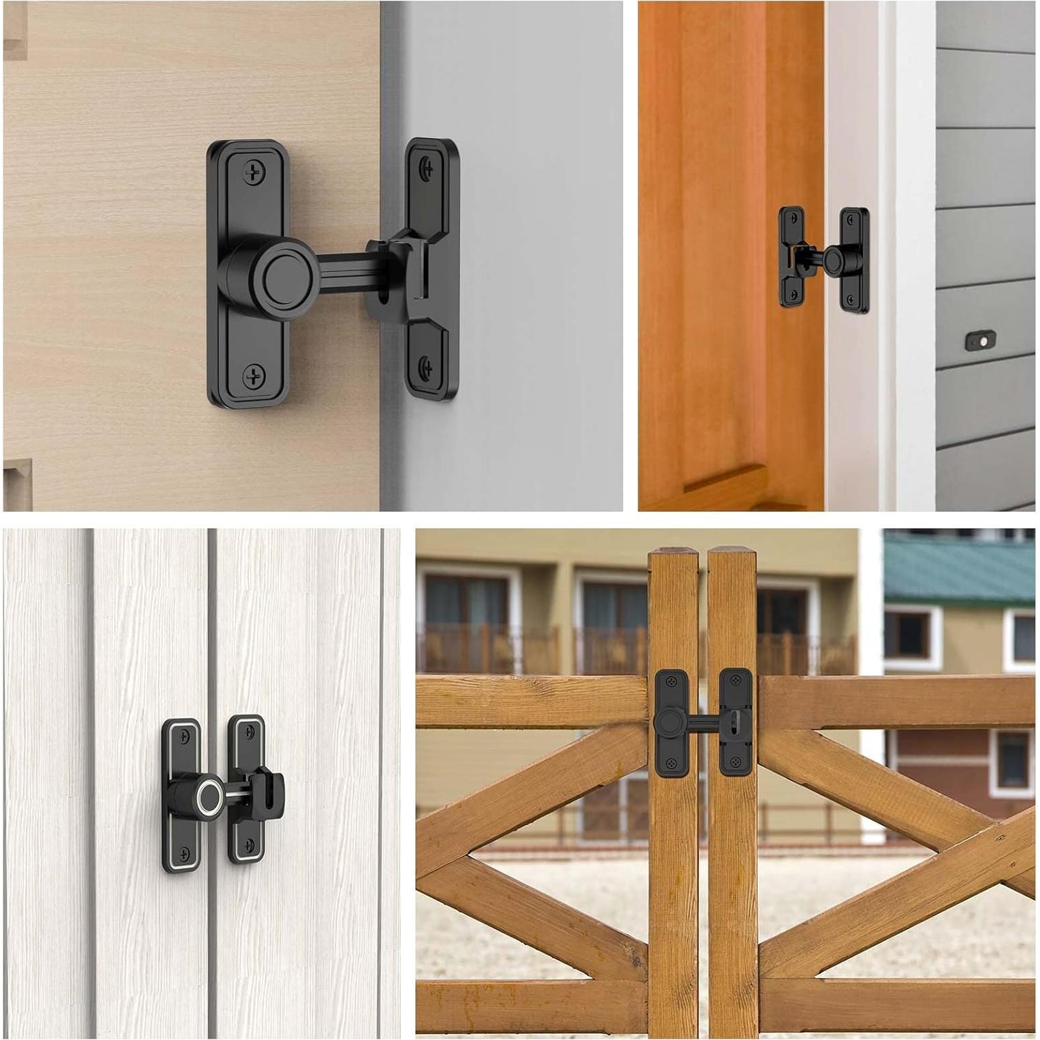 Cerradura de Puerta de Granero MeBantoo 90 Grados Negra