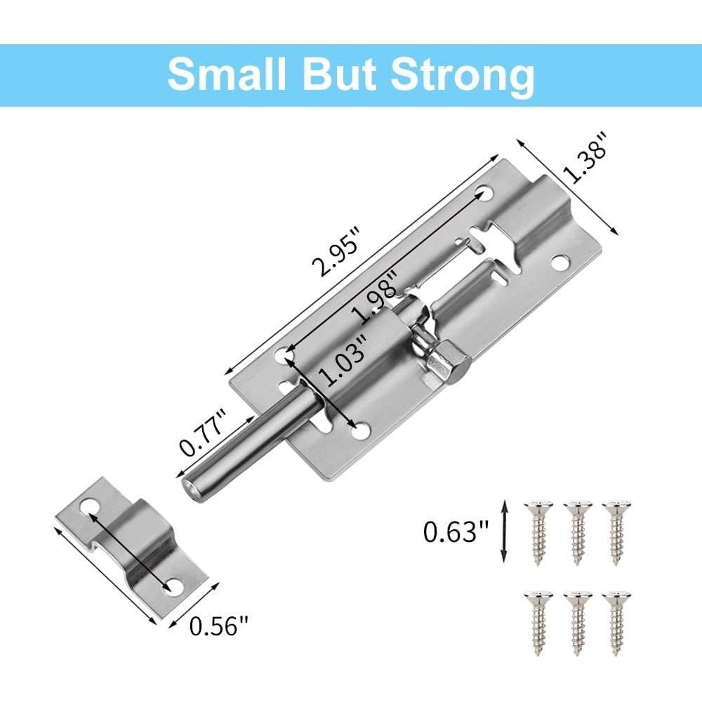 Cerrojo de Barril FATLODA 2 Paquete Acero Inoxidable 3"