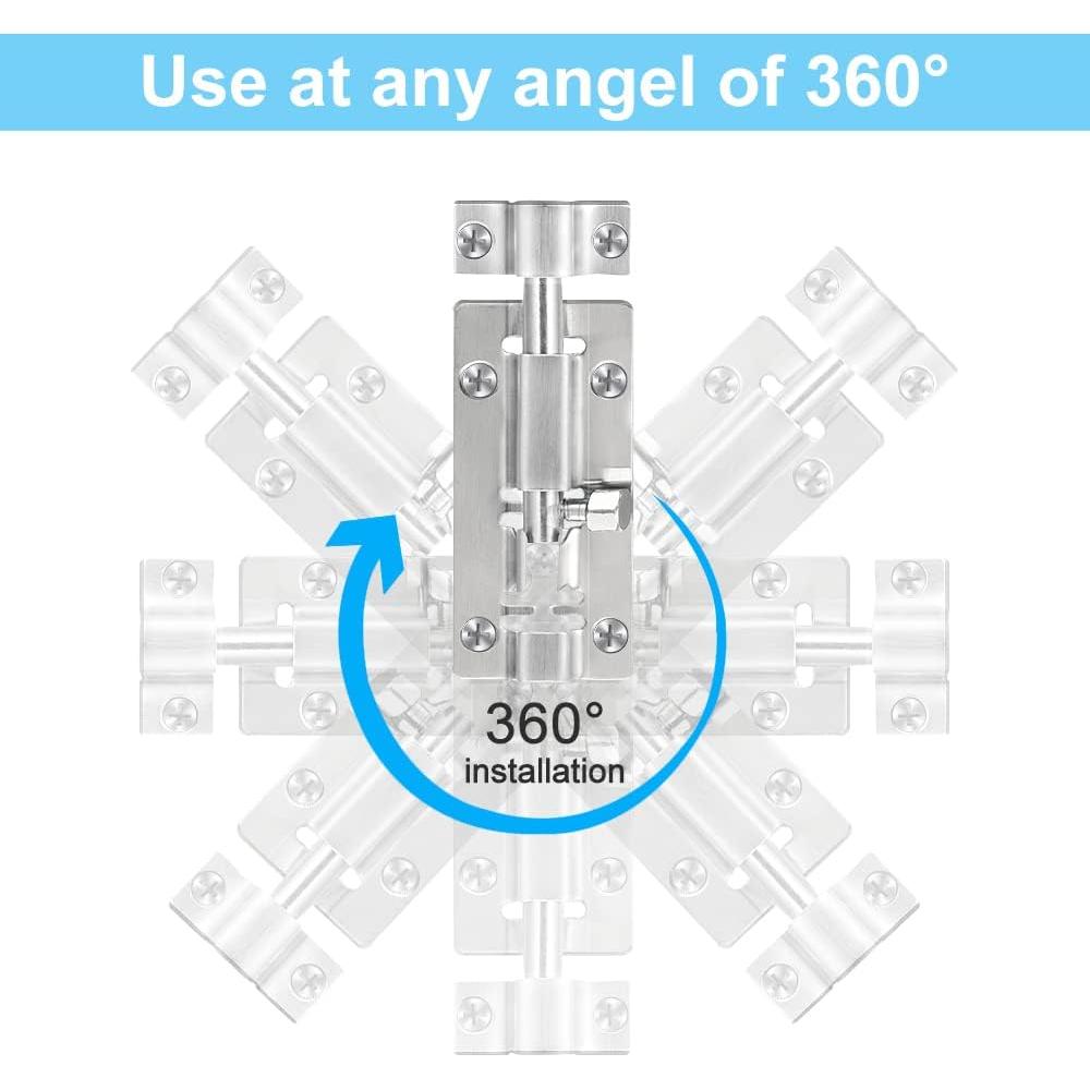 Cerrojo de Barril FATLODA 2 Paquete Acero Inoxidable 3"