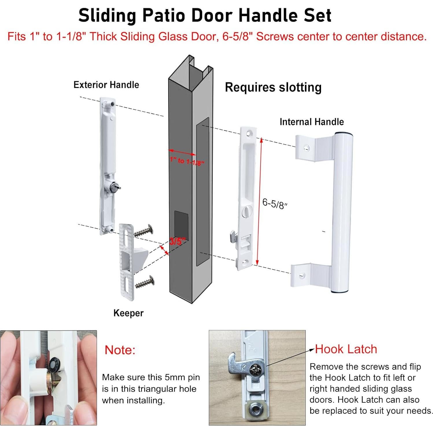 Juego de Manijas de Puerta Deslizante Young Dance Negro con Cerradura