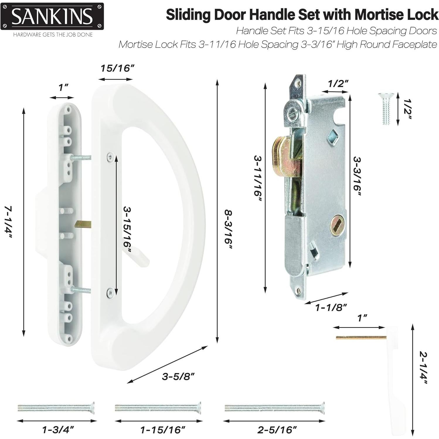Juego de Tirador de Puerta Corredera SANKINS con Cerradura Mortaja