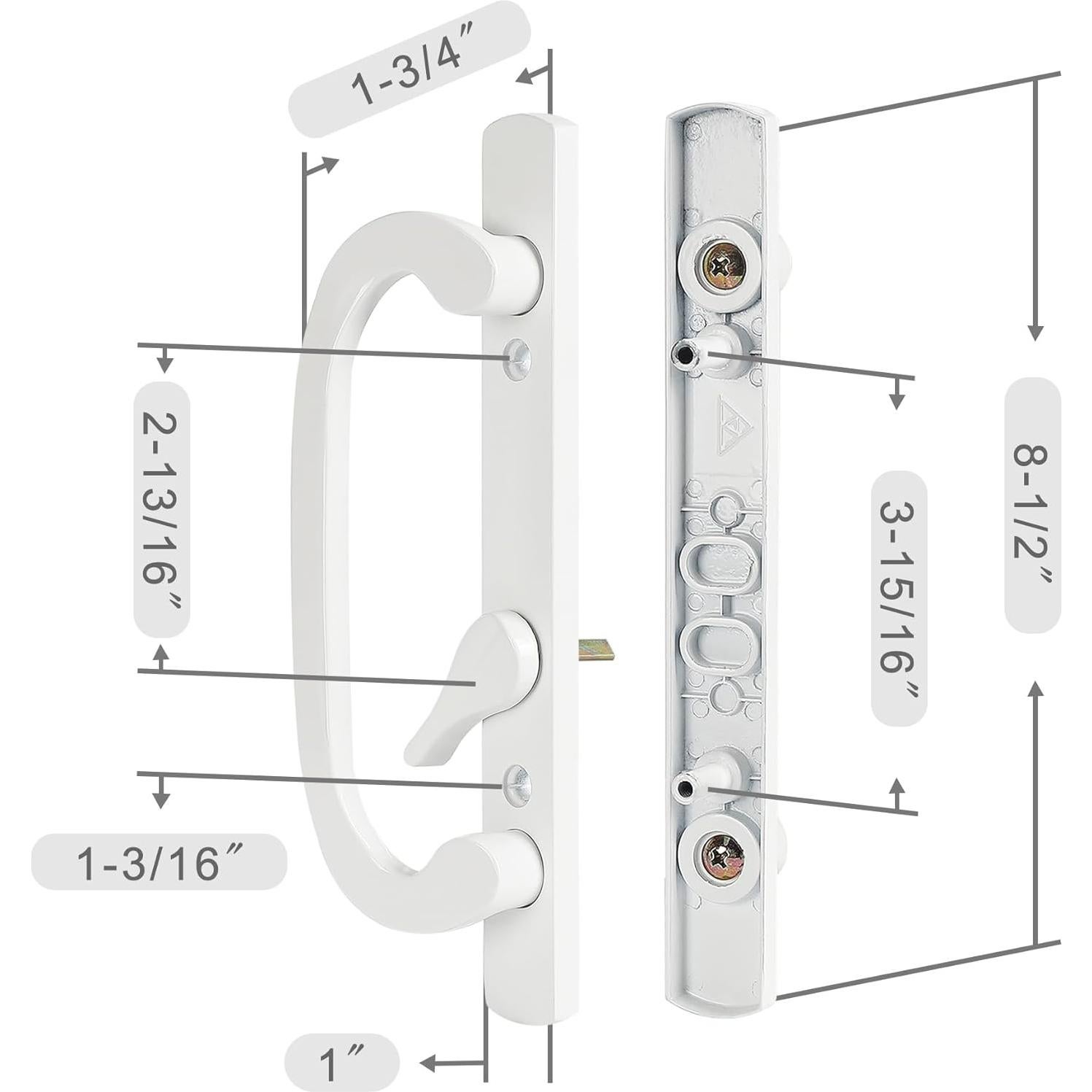 Juego de Manijas Corredizas MaxxGeek con Cerradura Mortaja Blanco